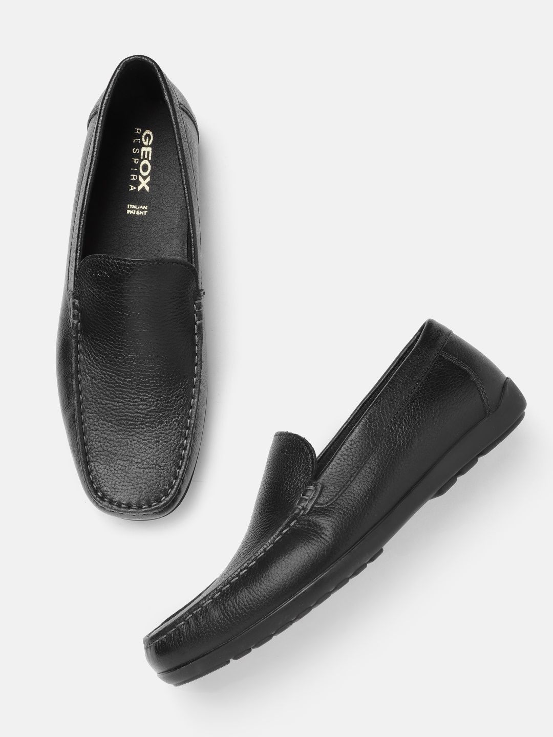 

Geox Men Black Leather Slip-On Formal Moccasins