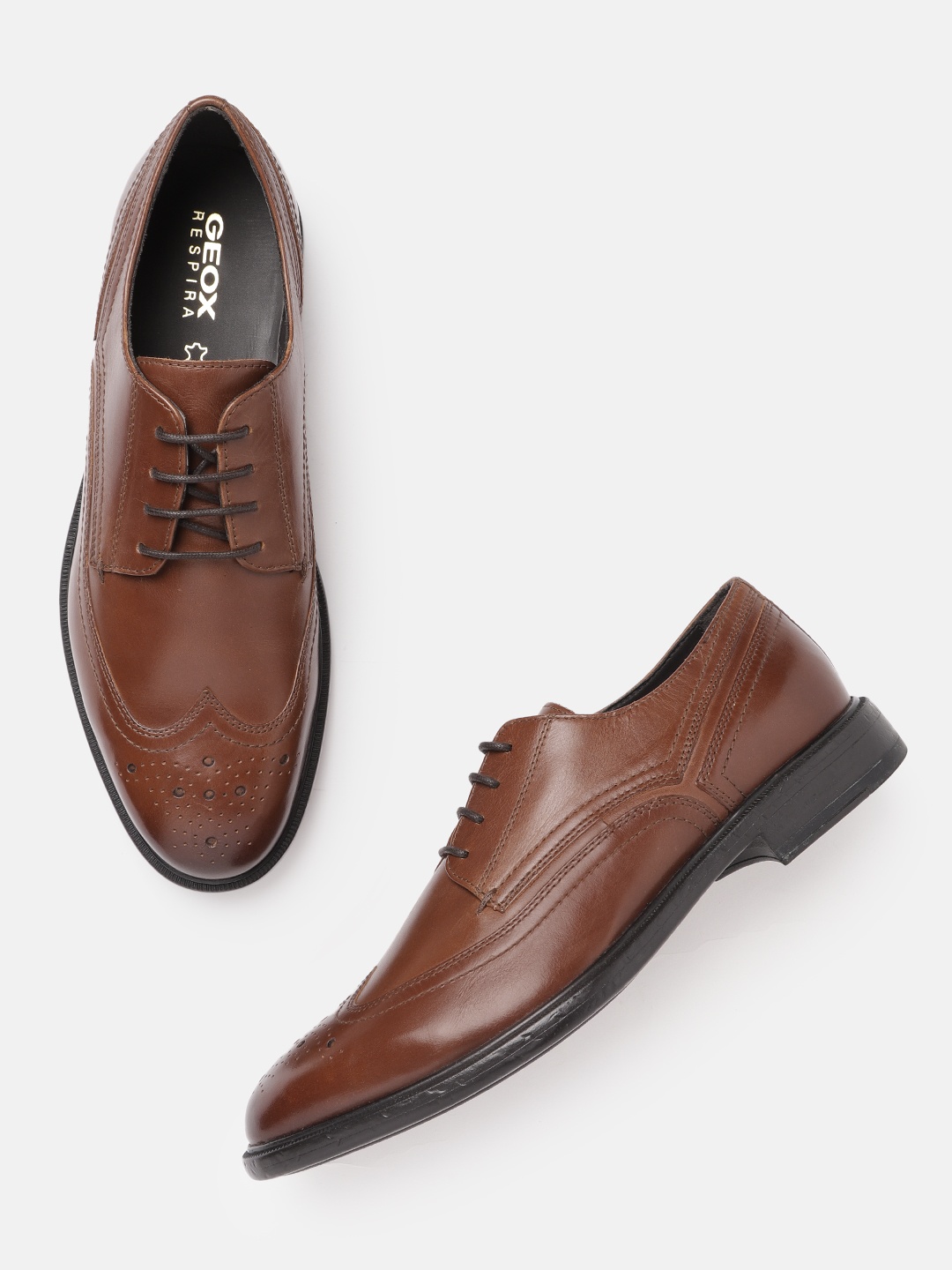 

Geox Men Brown Leather Formal Brogue