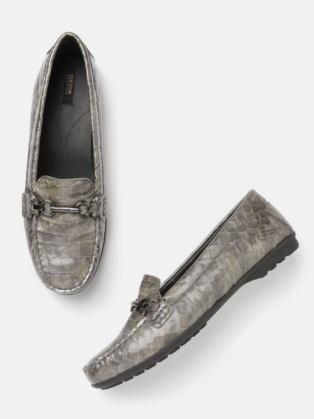 

Geox Women Taupe Leather Slip-On Sneakers