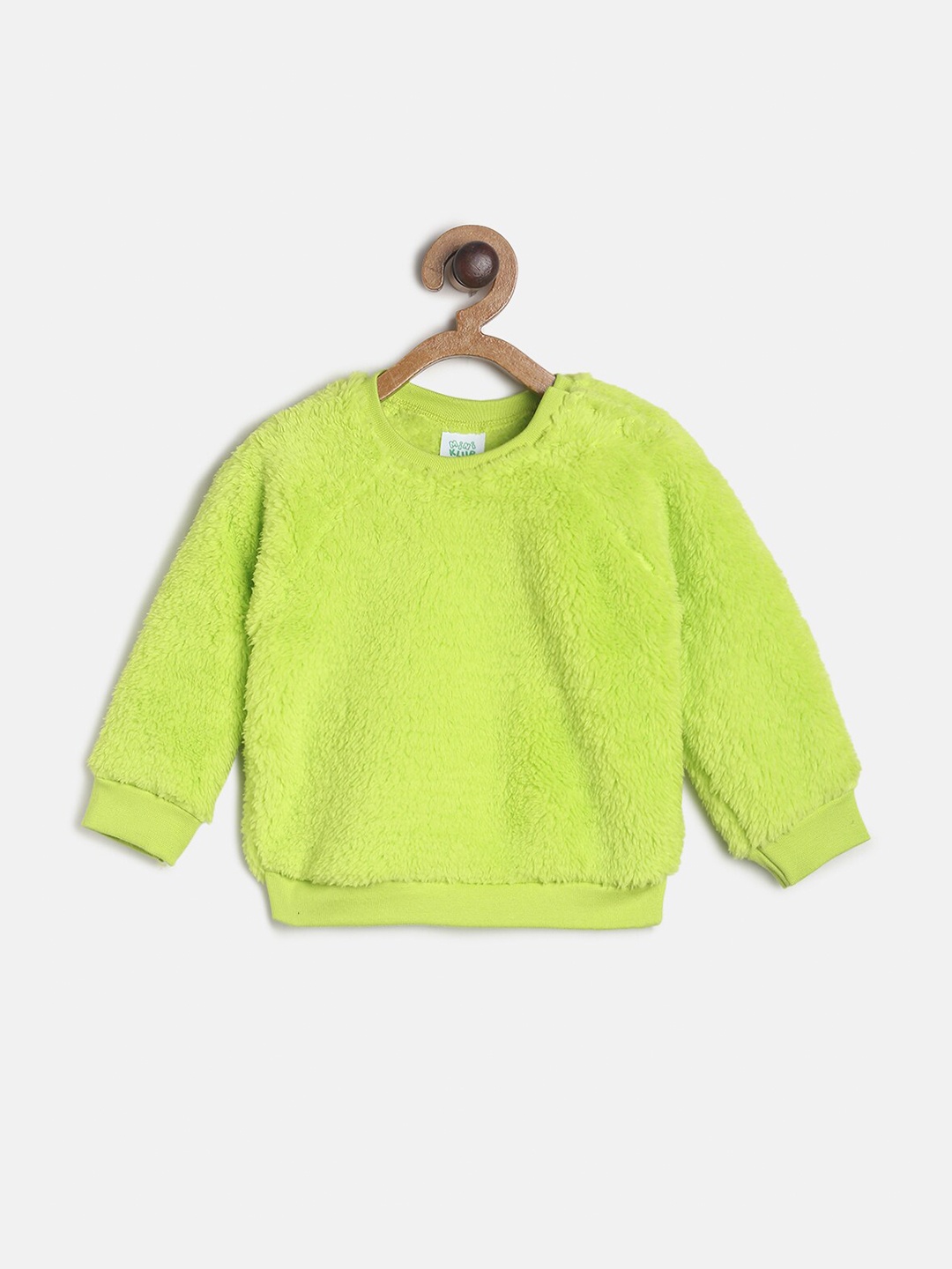 

MINI KLUB Girls Fluorescent Green Solid Sweatshirt