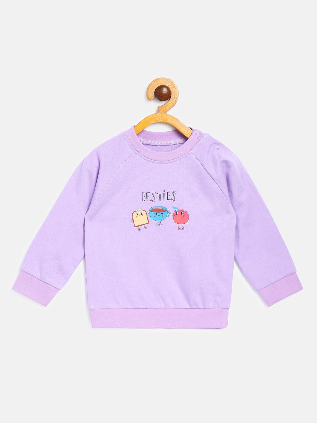 

MINI KLUB Girls Purple Graphic Printed Pure Cotton Sweatshirt