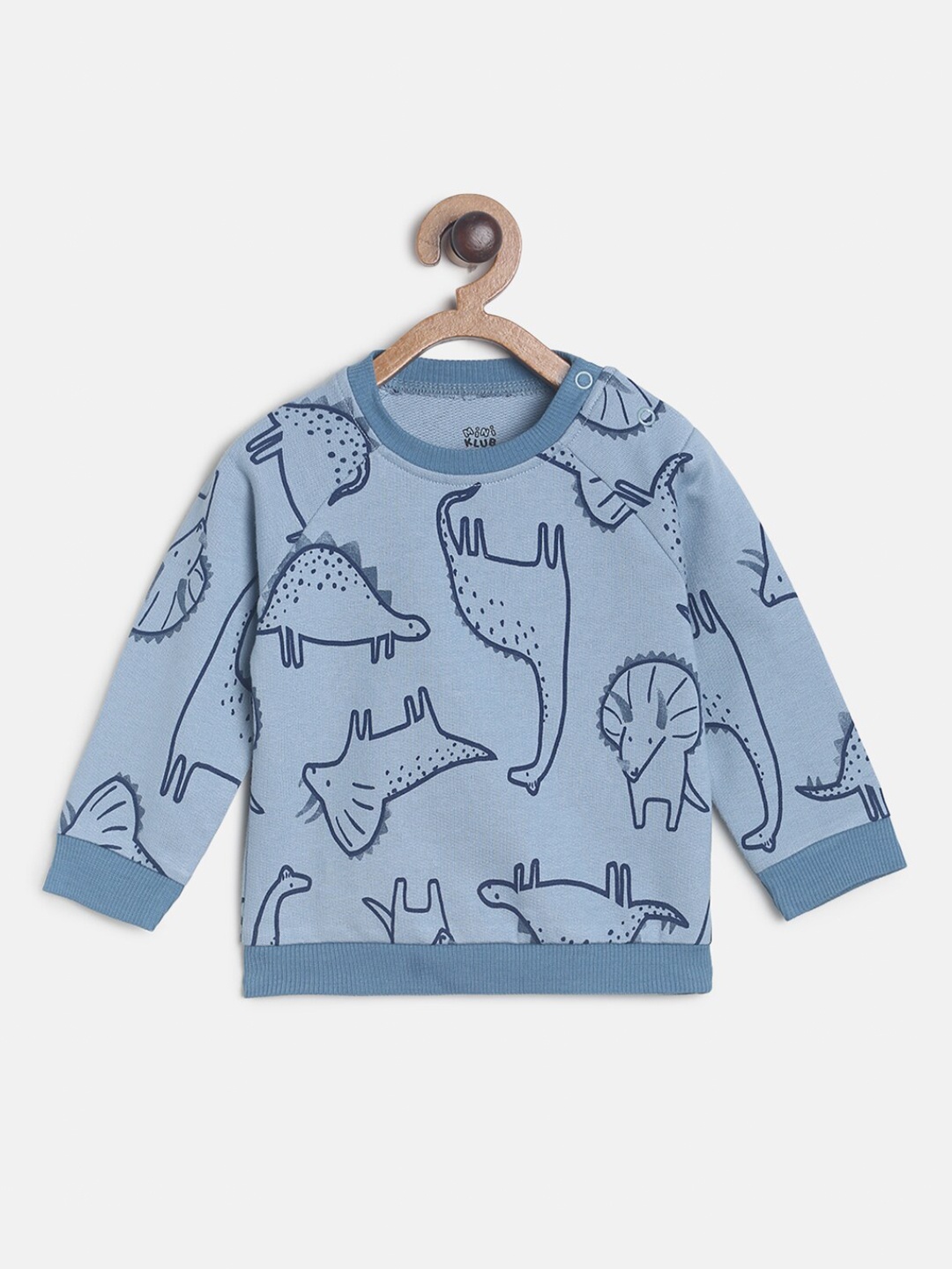 

MINI KLUB Boys Blue Printed Pure Cotton Sweatshirt