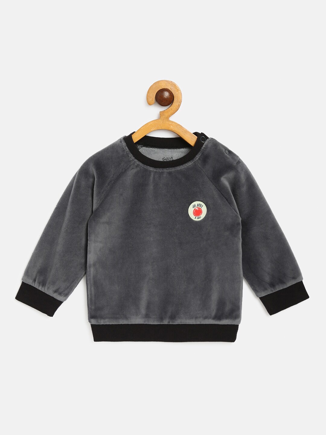

MINI KLUB Boys Grey Solid Sweatshirt