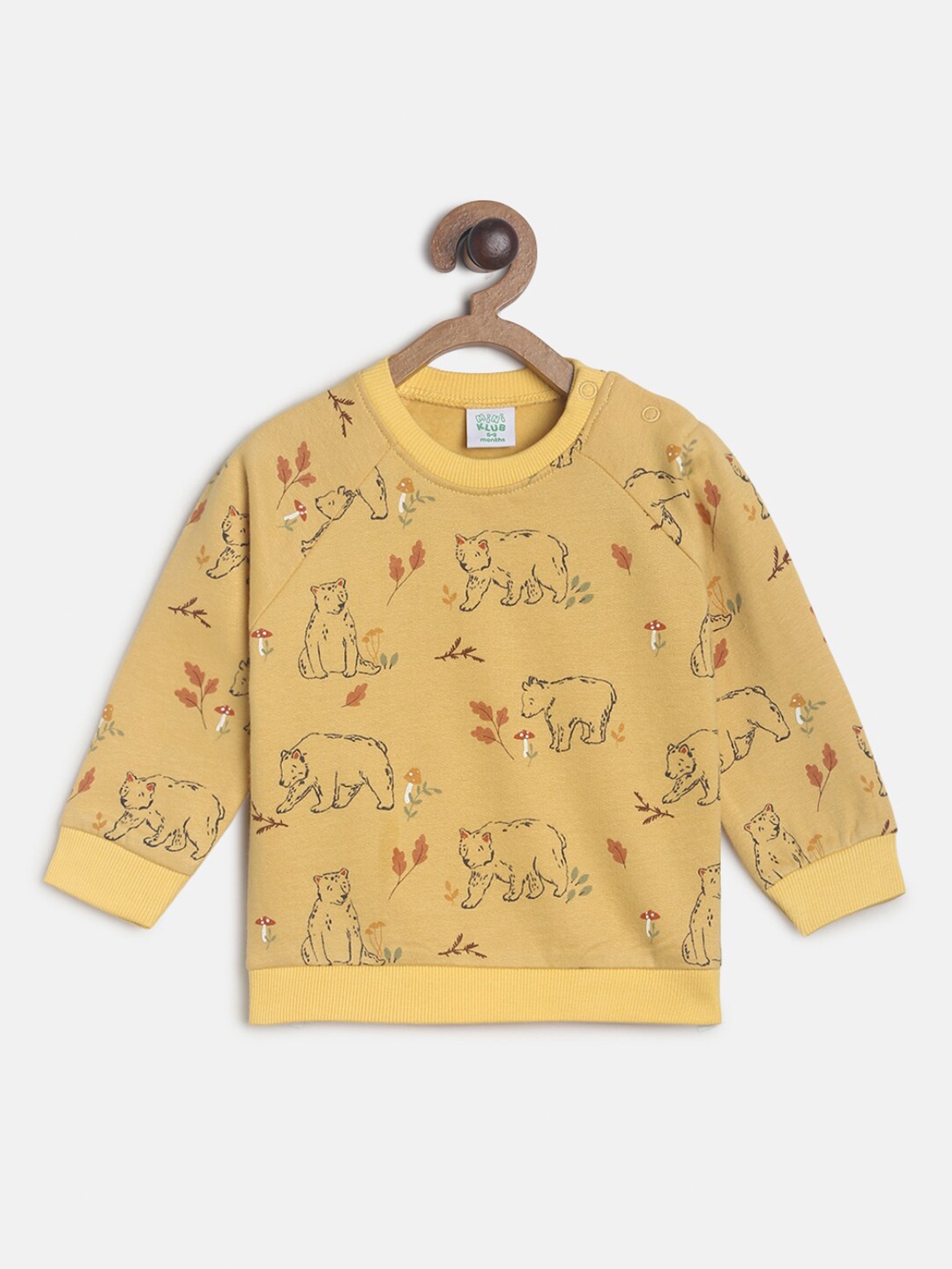 

MINI KLUB Boys Yellow Printed Pure Cotton Sweatshirt