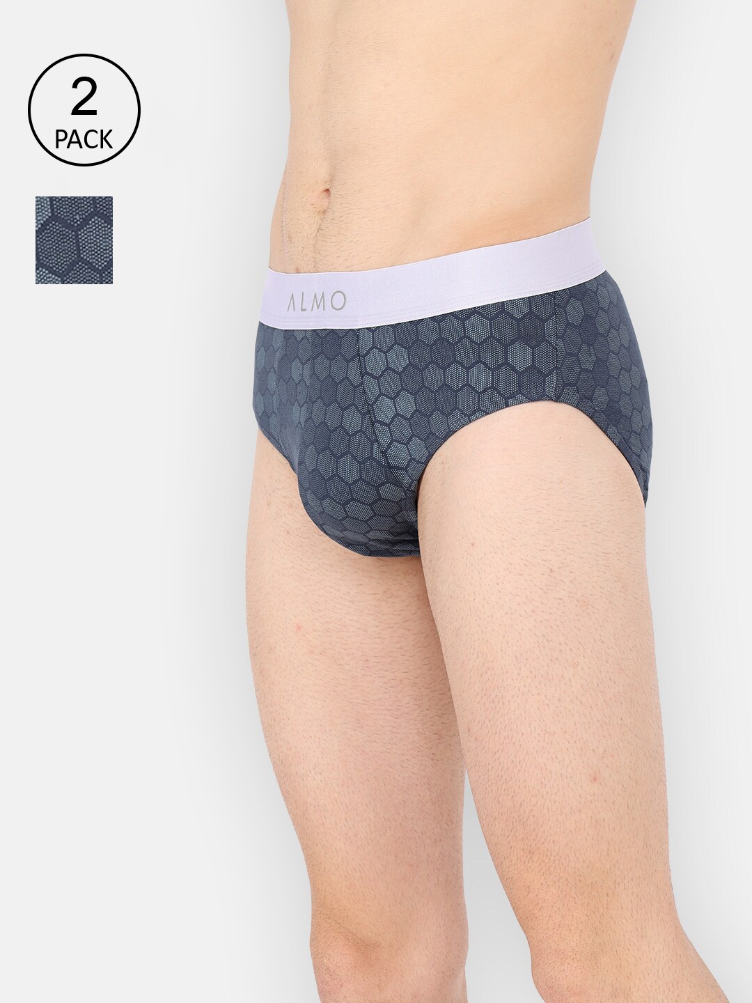 

Almo Wear Men Pack of 2 Blue Micromodal Printed Briefs MM-B-HBHB