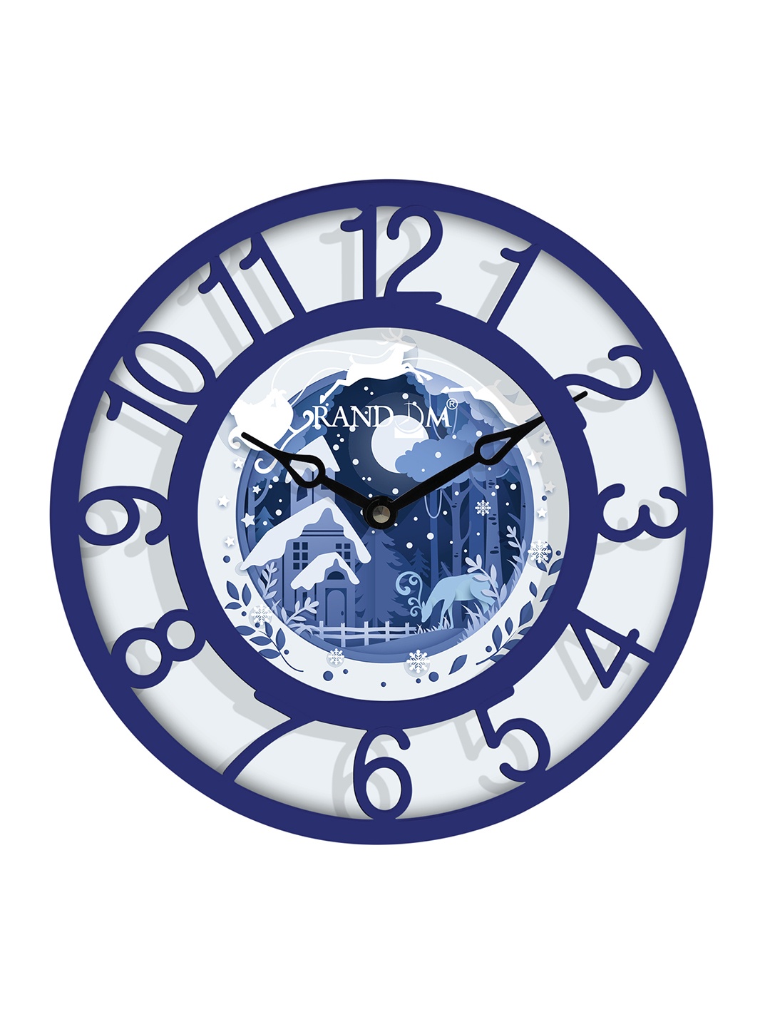 

RANDOM Blue & White Printed Contemporary Wall Clock