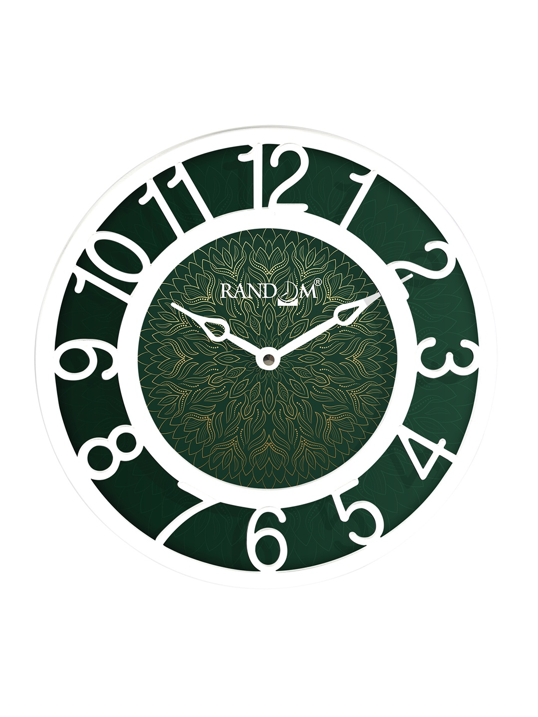 

RANDOM Green & White Printed Contemporary 20 cm Table Cum Wall Analogue Clock