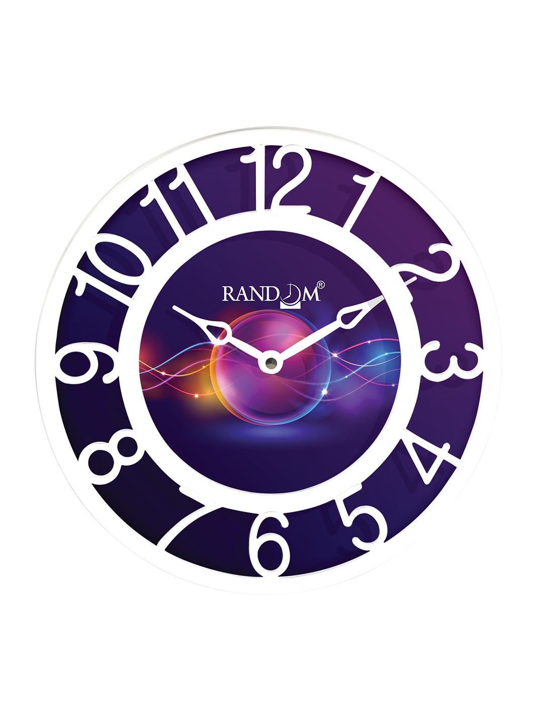 

RANDOM Purple & White Printed Contemporary Wall Clock