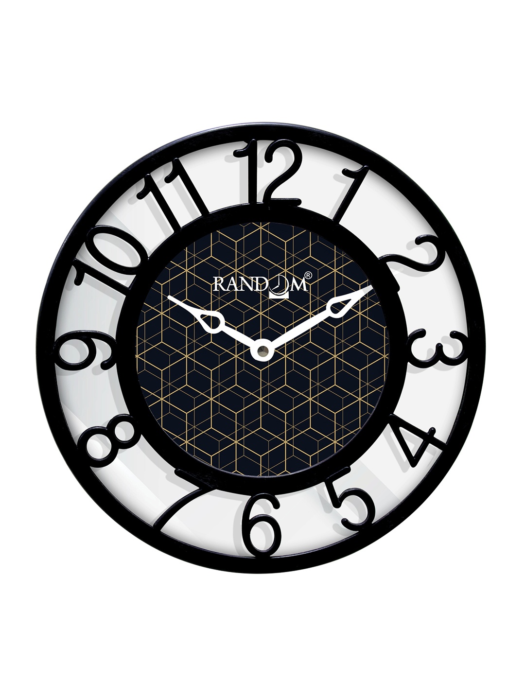 

RANDOM Off White & Black Printed Contemporary Wall Clock