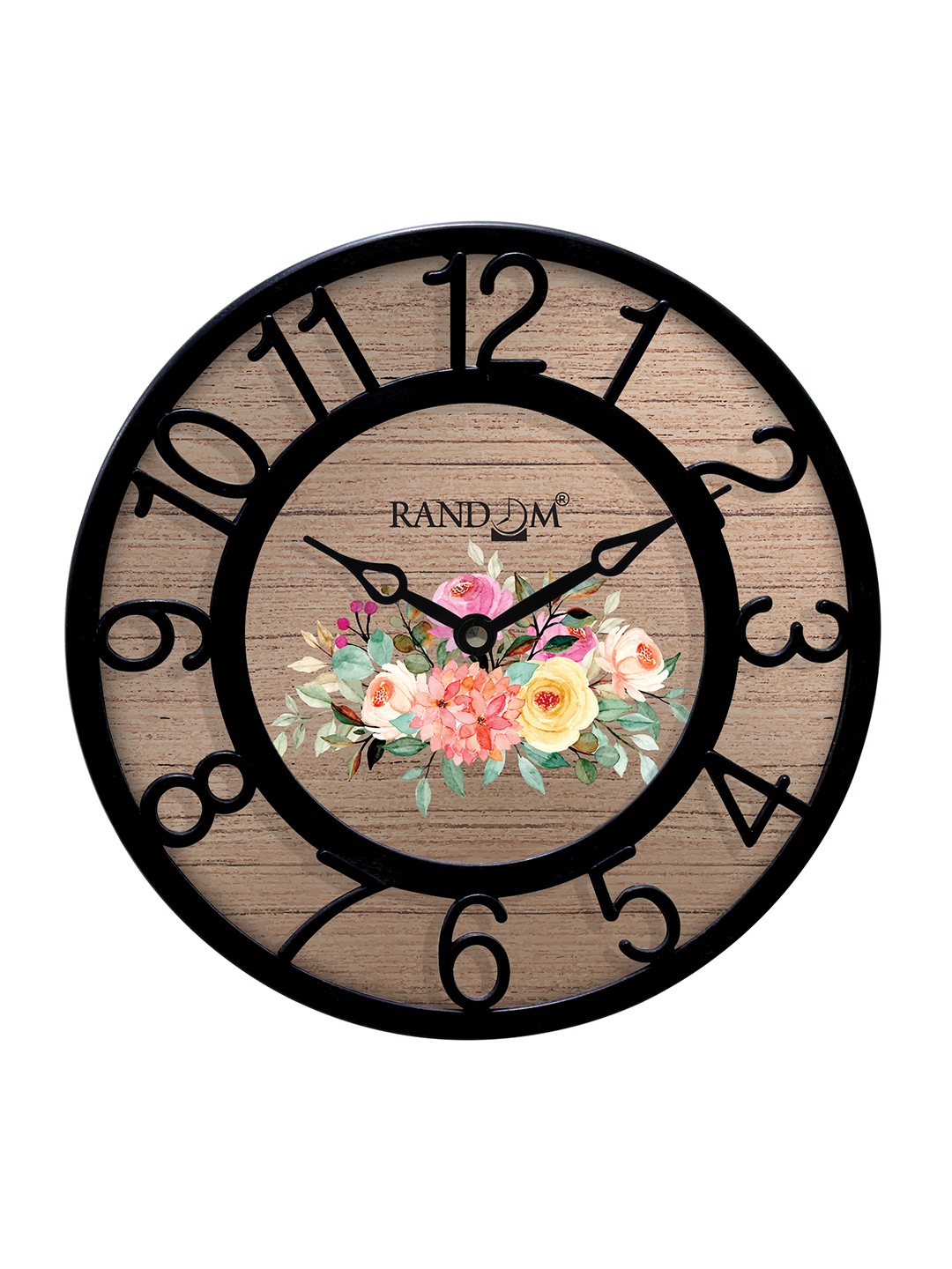 

RANDOM Brown & Black Printed Contemporary Wall Clock