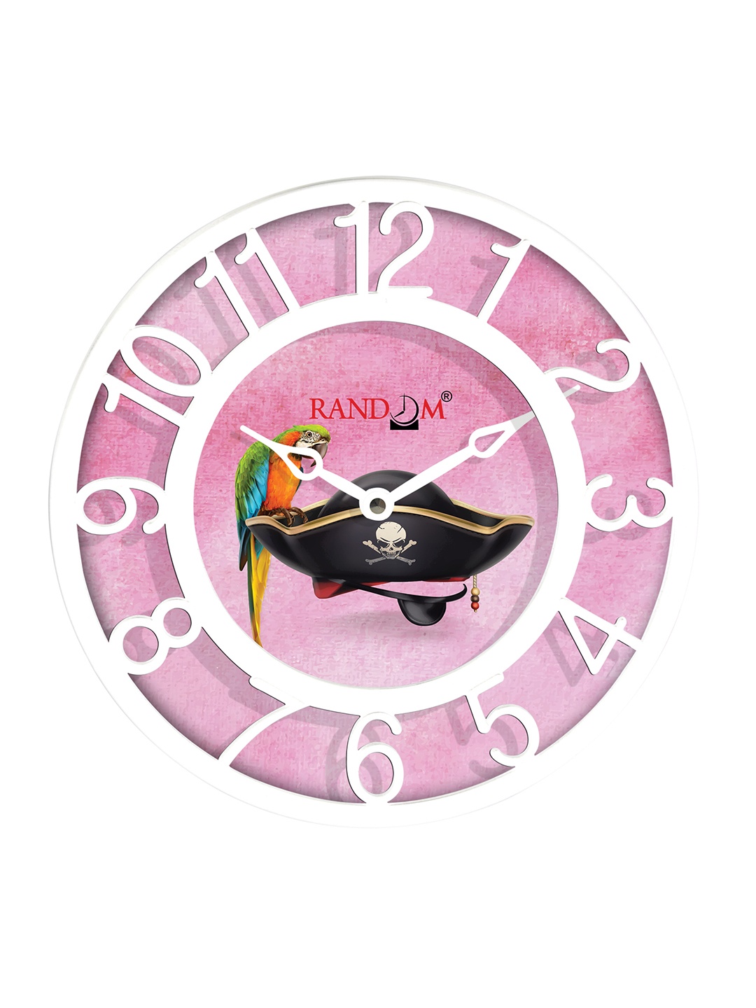 

RANDOM Pink & White Printed Contemporary 20 cm Table Cum Wall Analogue Clock