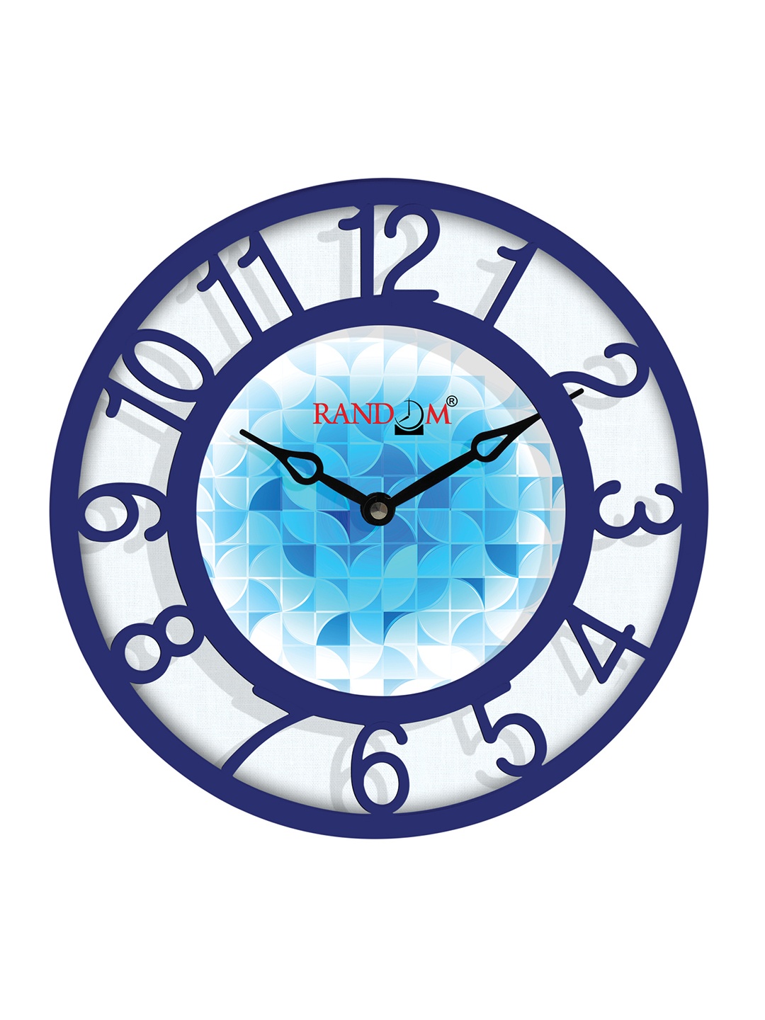 

RANDOM White & Blue Printed Contemporary Wall Clock