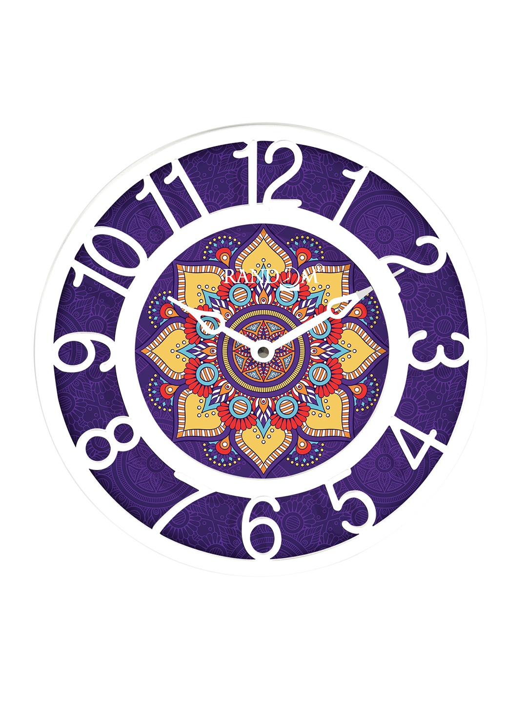 

RANDOM Purple & White Printed Contemporary 20 cm Table Cum Wall Analogue Clock