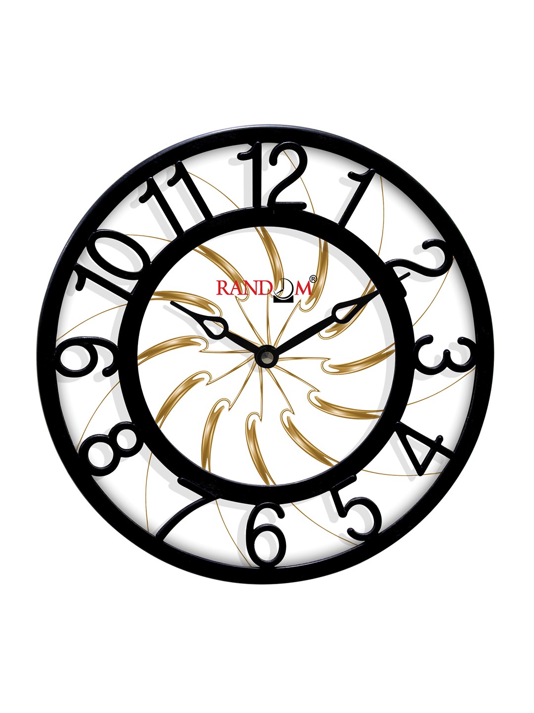 

RANDOM White & Black Printed Contemporary Wall Clock