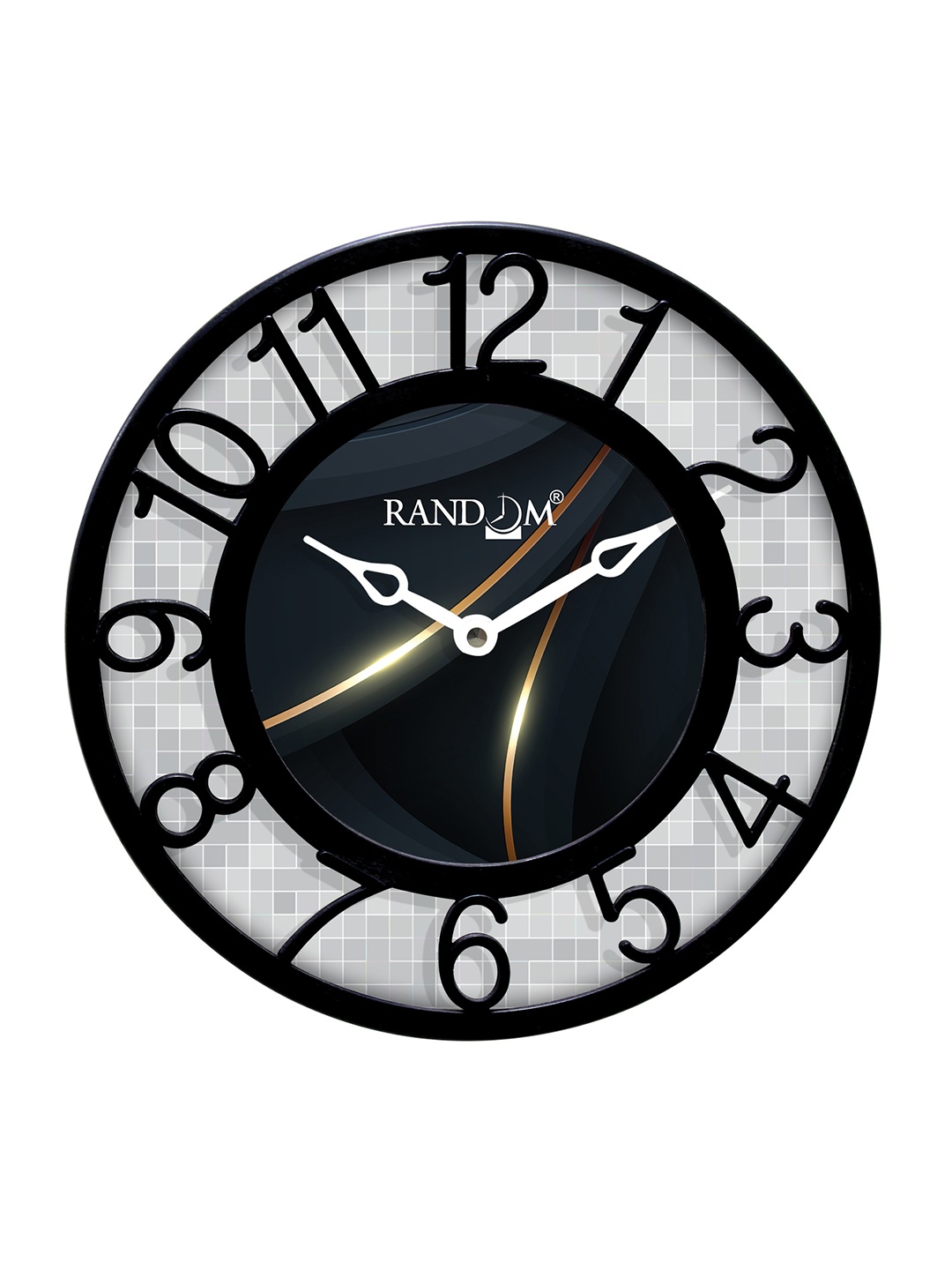 

RANDOM Grey & Black Printed Contemporary Wall Clock