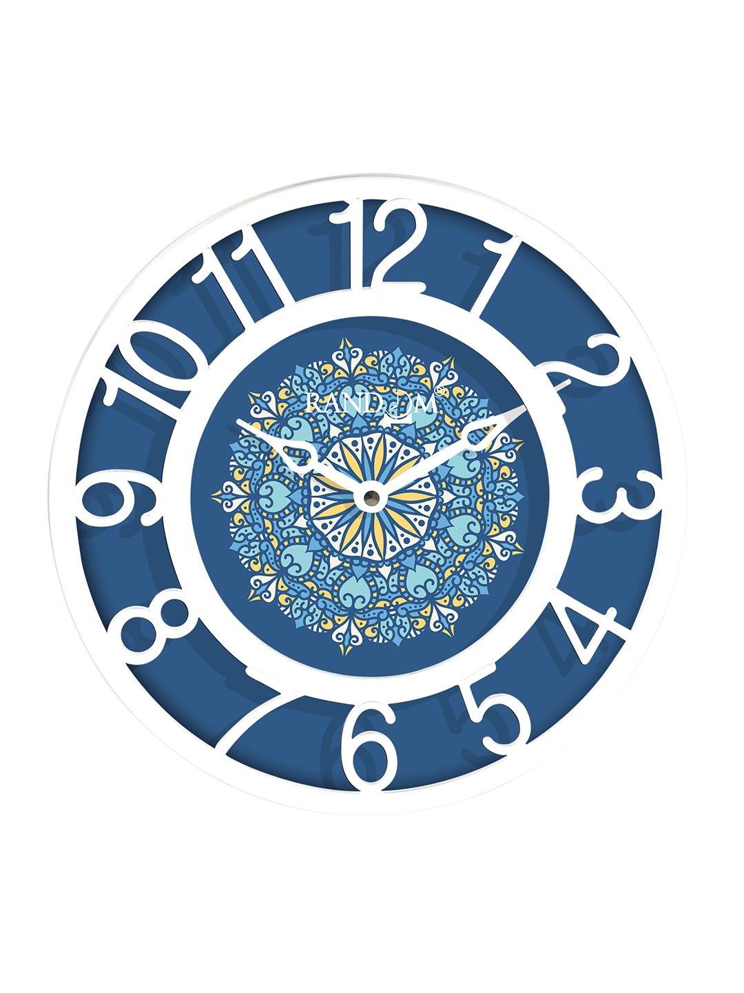 

RANDOM Blue & White Printed Contemporary 20 cm Table Cum Wall Analogue Clock