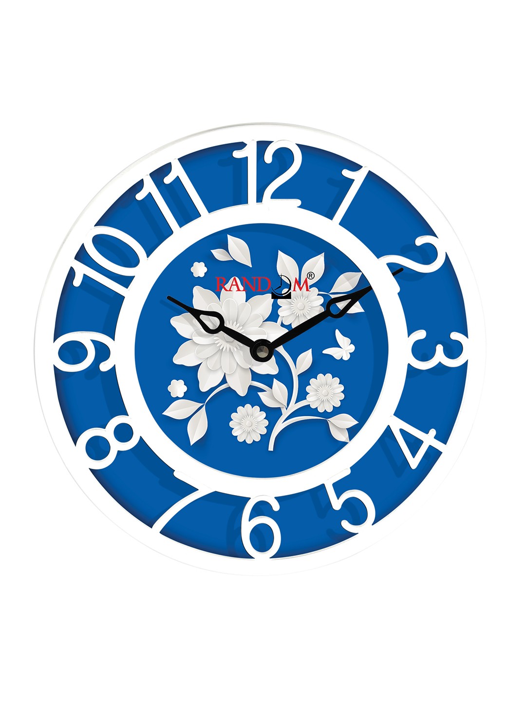 

RANDOM Blue & White Printed Contemporary 20 cm Table Cum Wall Analogue Clock
