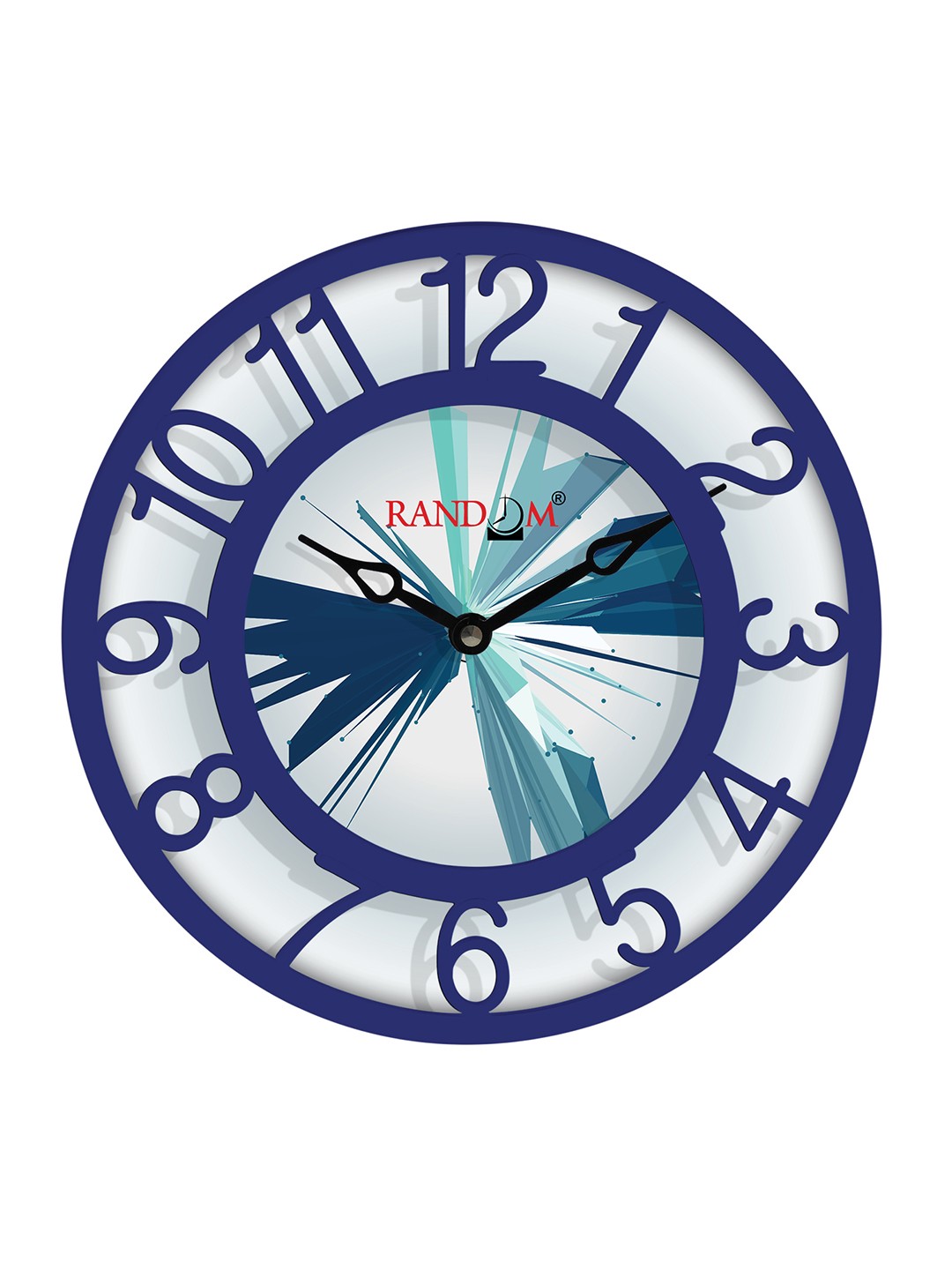 

RANDOM Off White & Blue Printed Contemporary Wall Clock