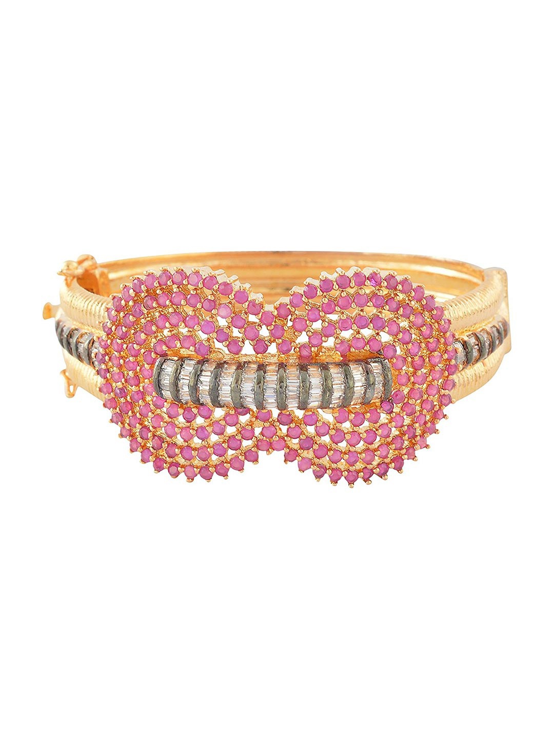 

Tistabene Women Silver-Toned & Gold-Toned Silver-Plated Bangle-Style Bracelet