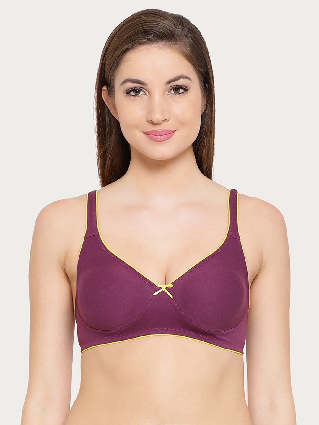 

Clovia Cotton Non-Padded Wirefree Demi Cup Bra, Purple