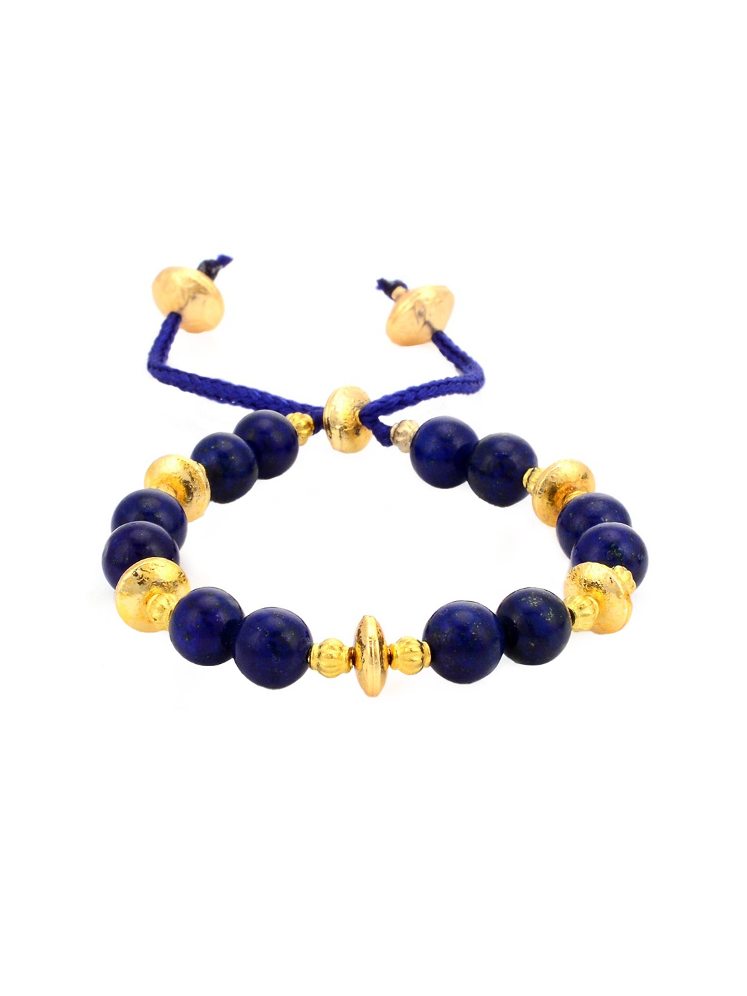 

Tistabene Women Blue & Gold-Toned Beads Wraparound Bracelet