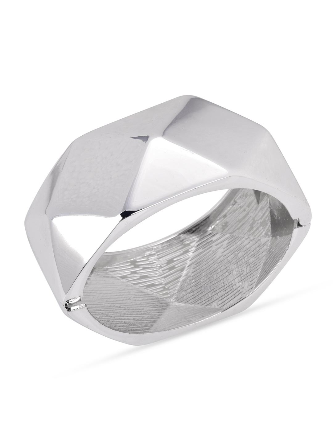 

Tistabene Women Silver-Toned Rhodium-Plated Cuff Bracelet