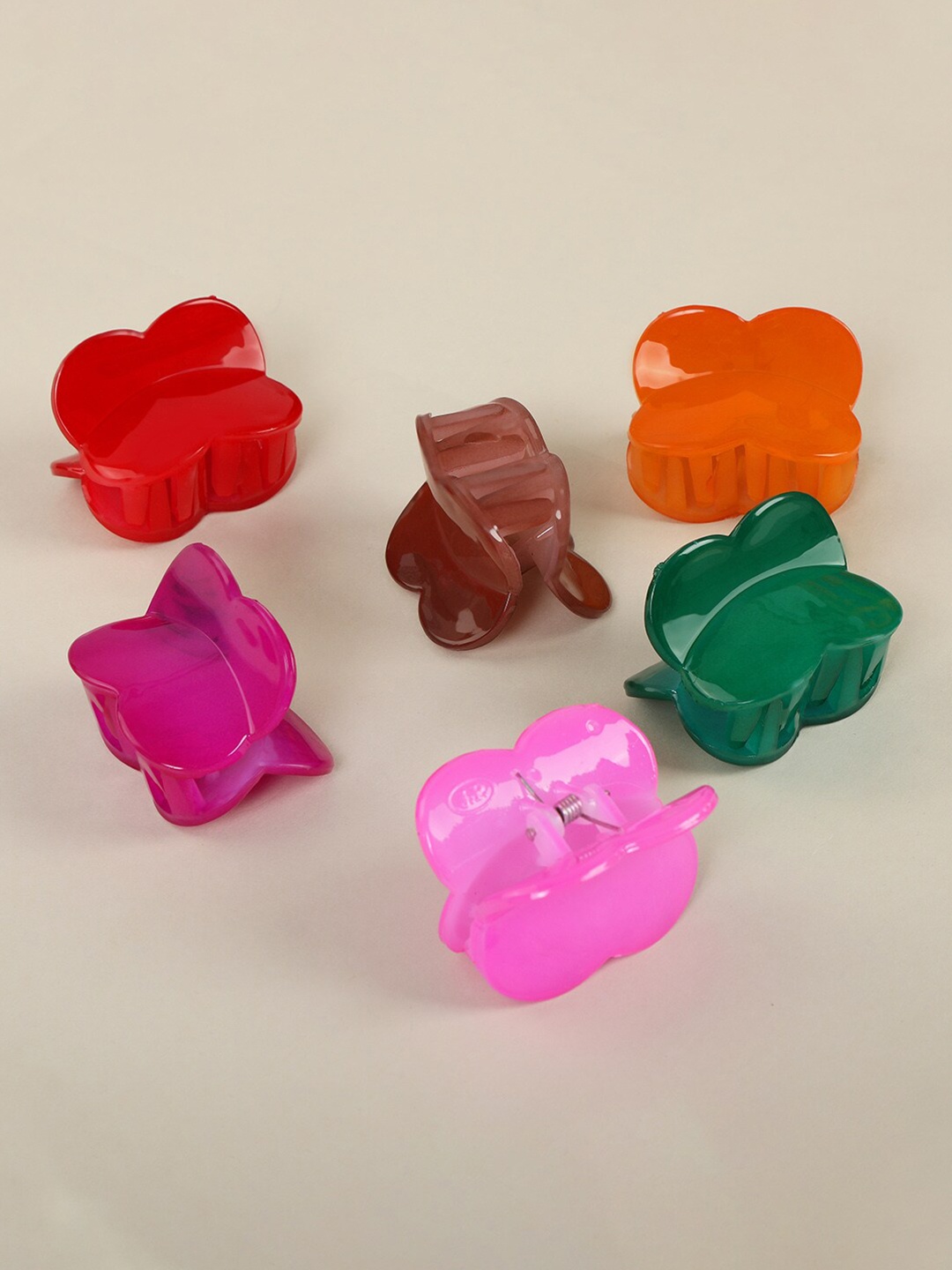 

AccessHer Women Multicoloured Set of 6 Claw Clip, Multi
