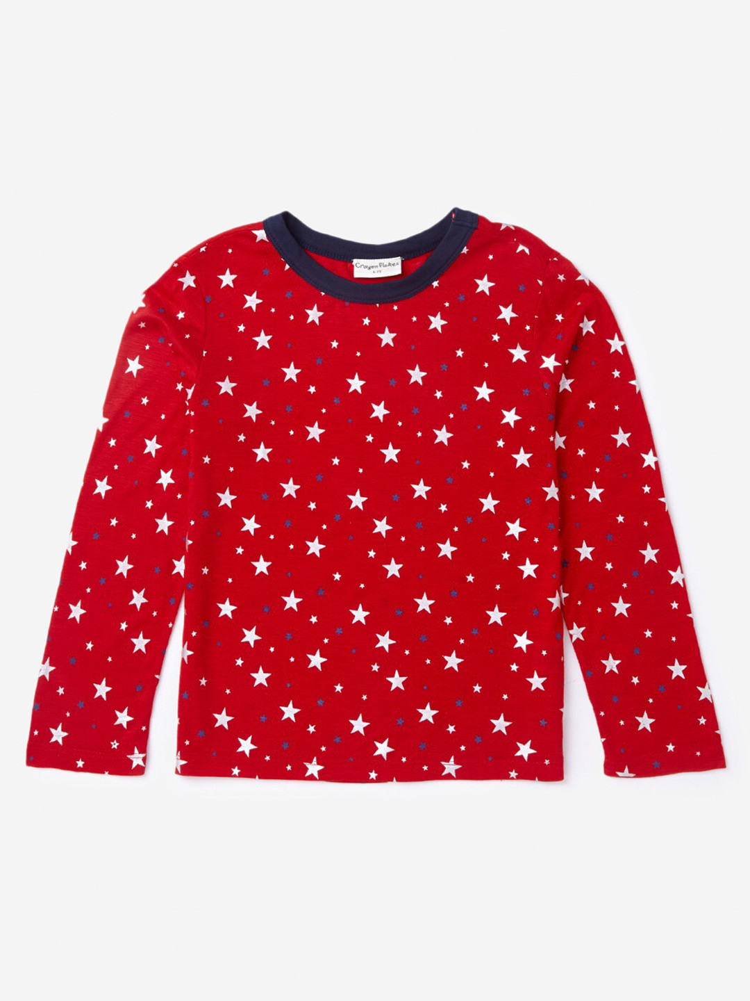 

Hopscotch Boys Red & White Printed Pure Cotton T-shirt