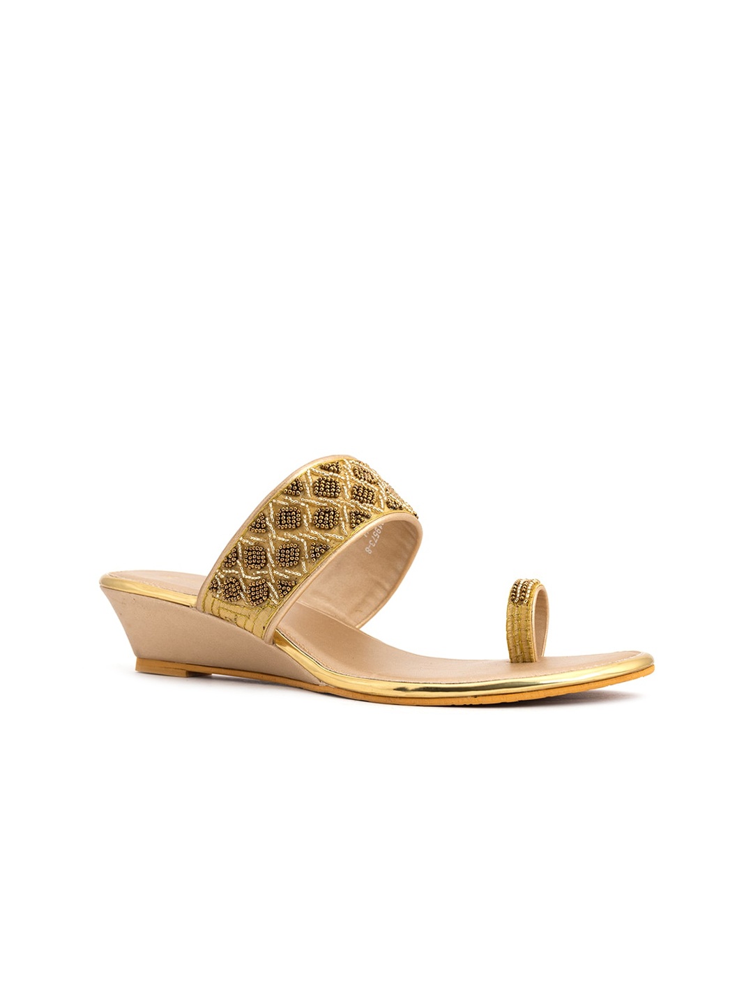 

Khadims Yellow Ethnic Wedge Sandals