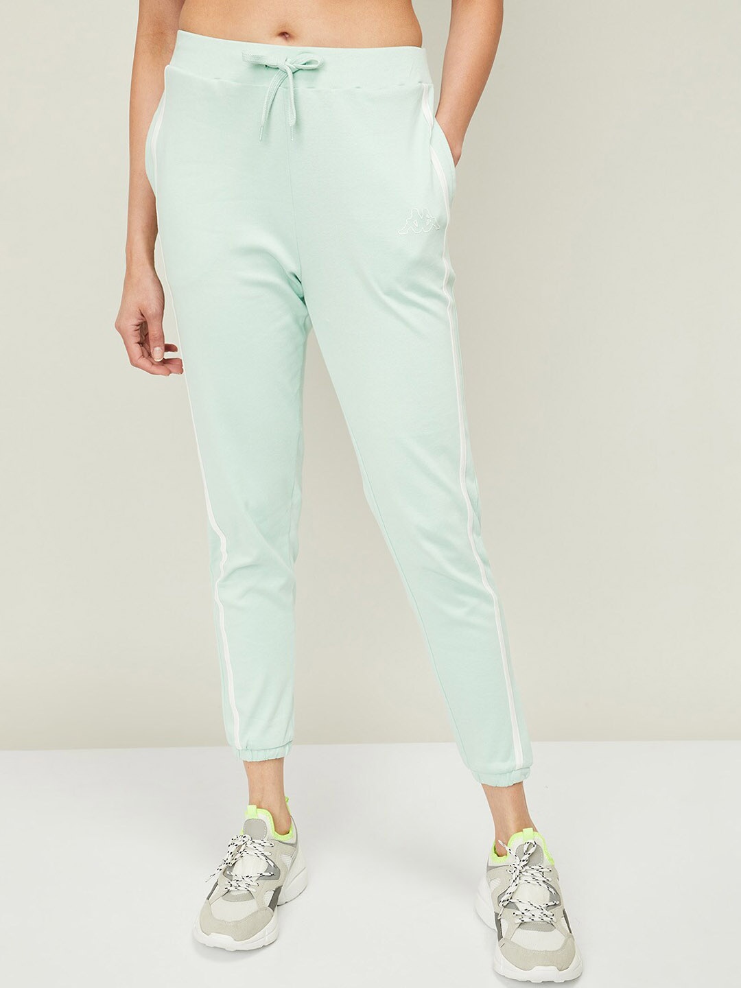 

Kappa Women Green Solid Cotton Joggers