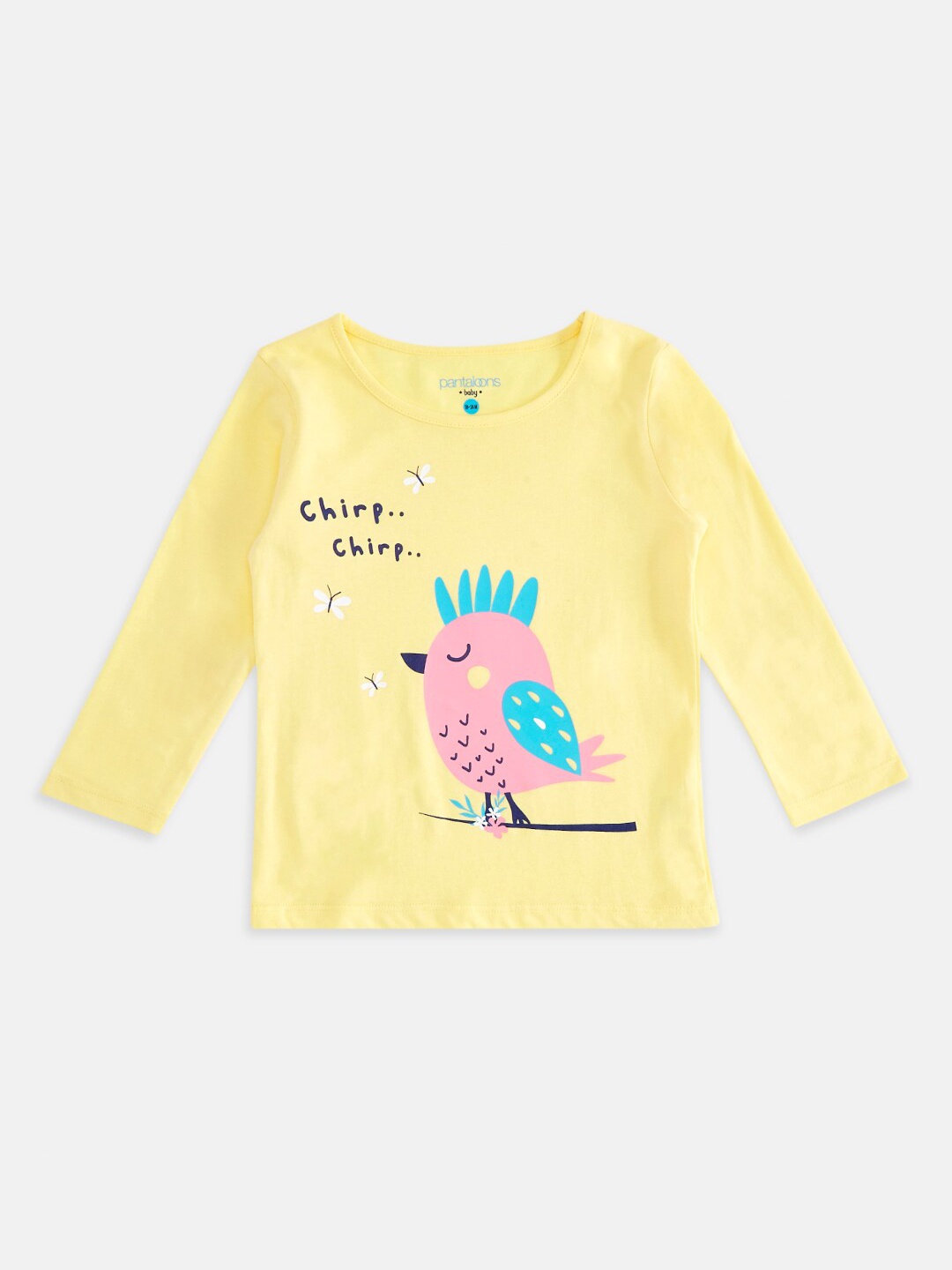 

Pantaloons Baby Girls Yellow & Pink Graphic Printed Pure Cotton T-shirt