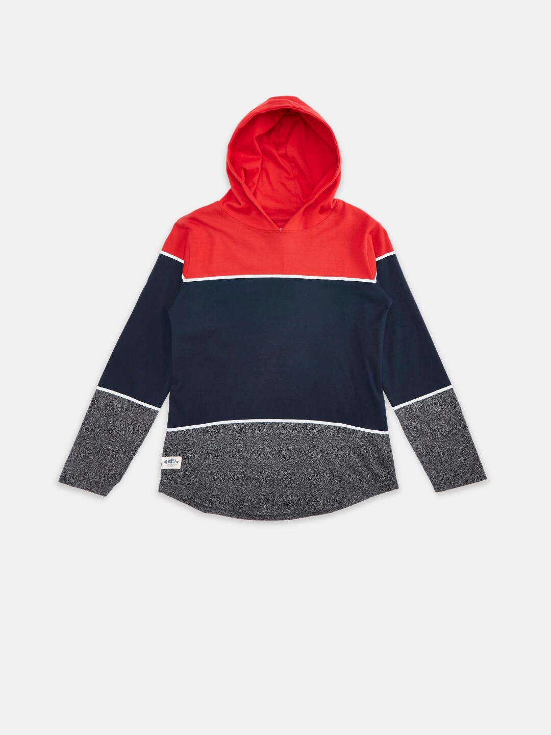 

Pantaloons Junior Boys Red & Black Colourblocked Pure Cotton T-shirt