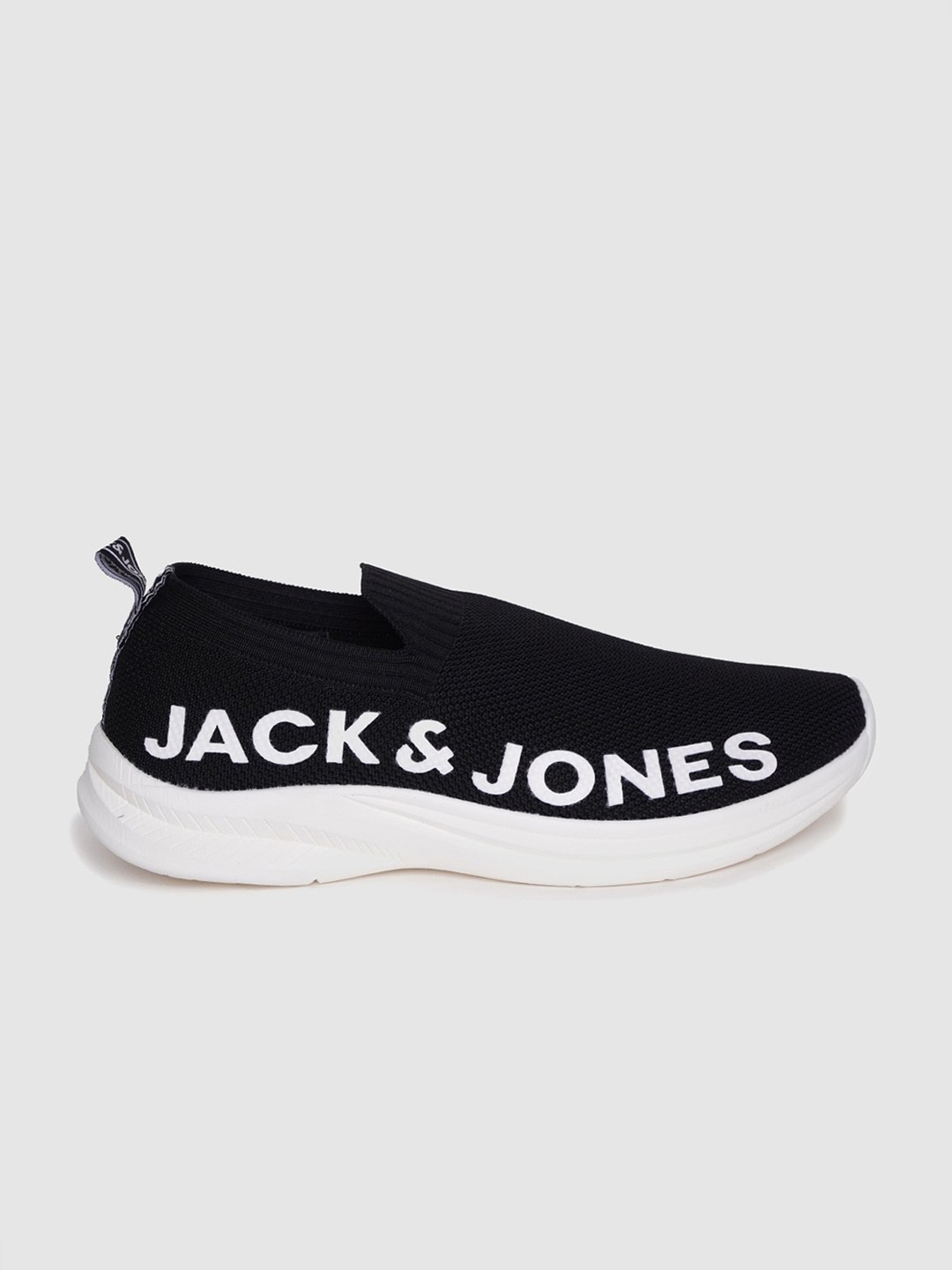 

Jack & Jones Men Black Printed Slip-On Sneakers