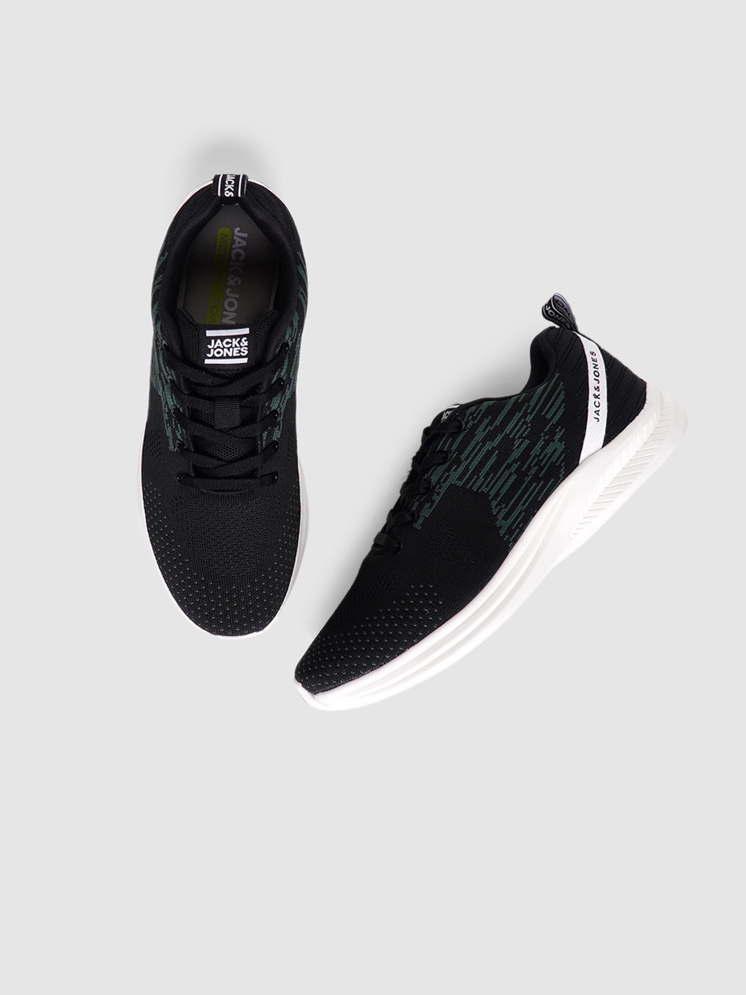 

Jack & Jones Men Black Woven Design Sneakers