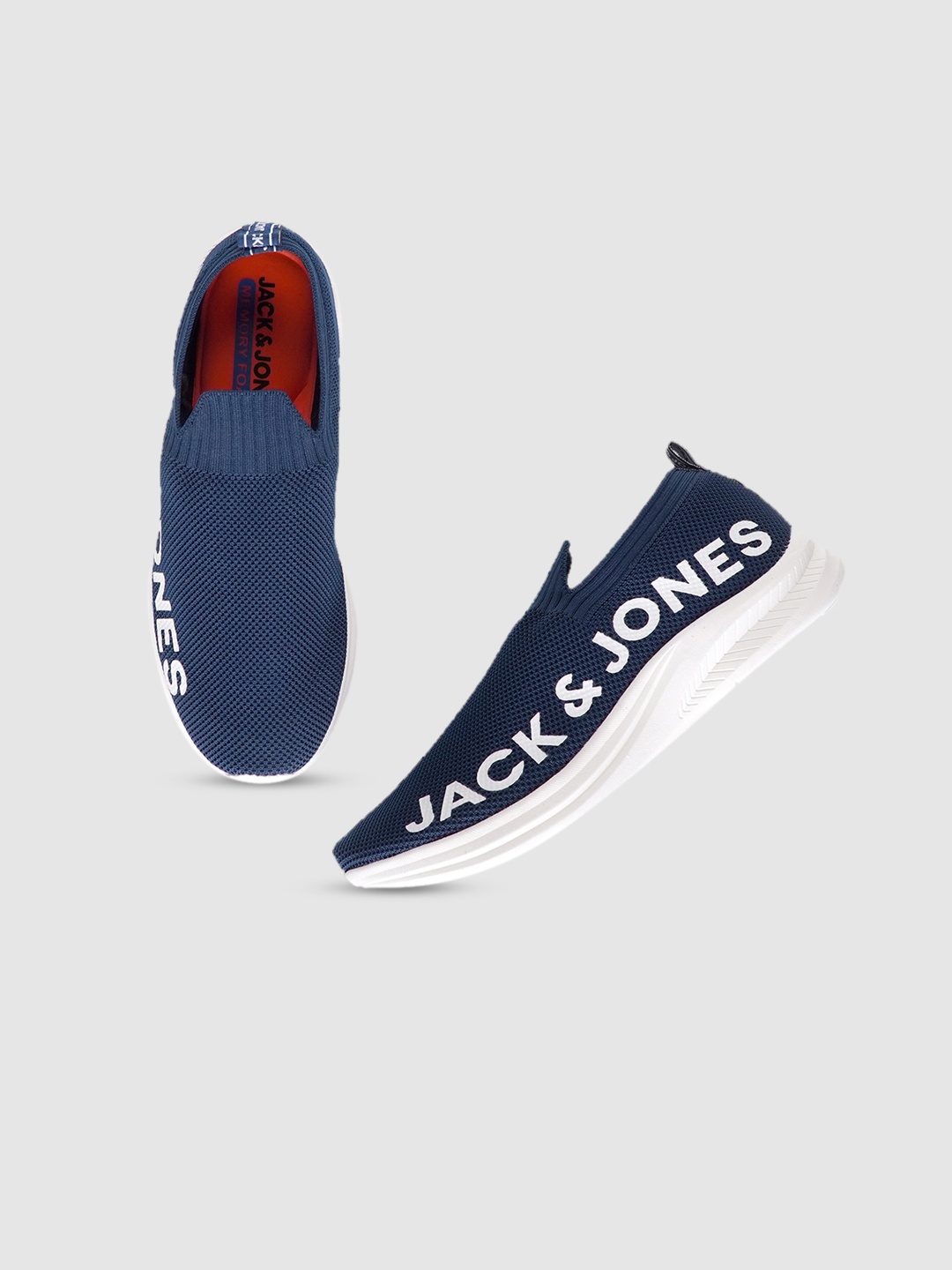 

Jack & Jones Men Blue Woven Design Slip-On Sneakers