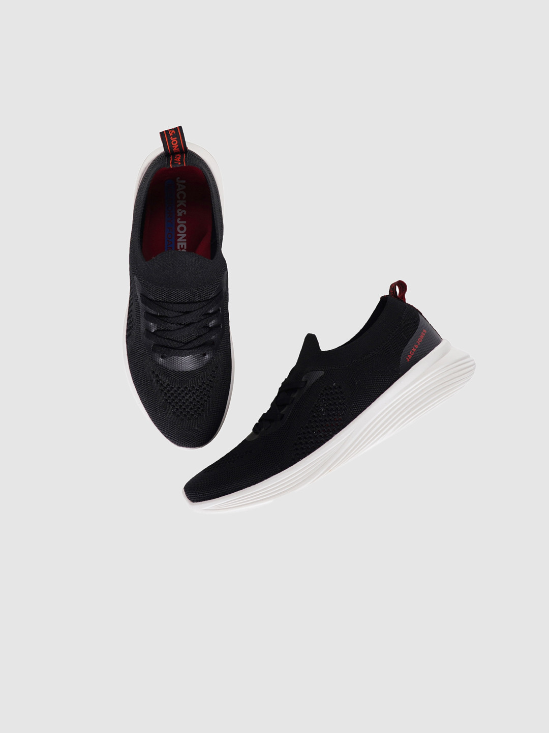 

Jack & Jones Men Black Woven Design Slip-On Sneakers