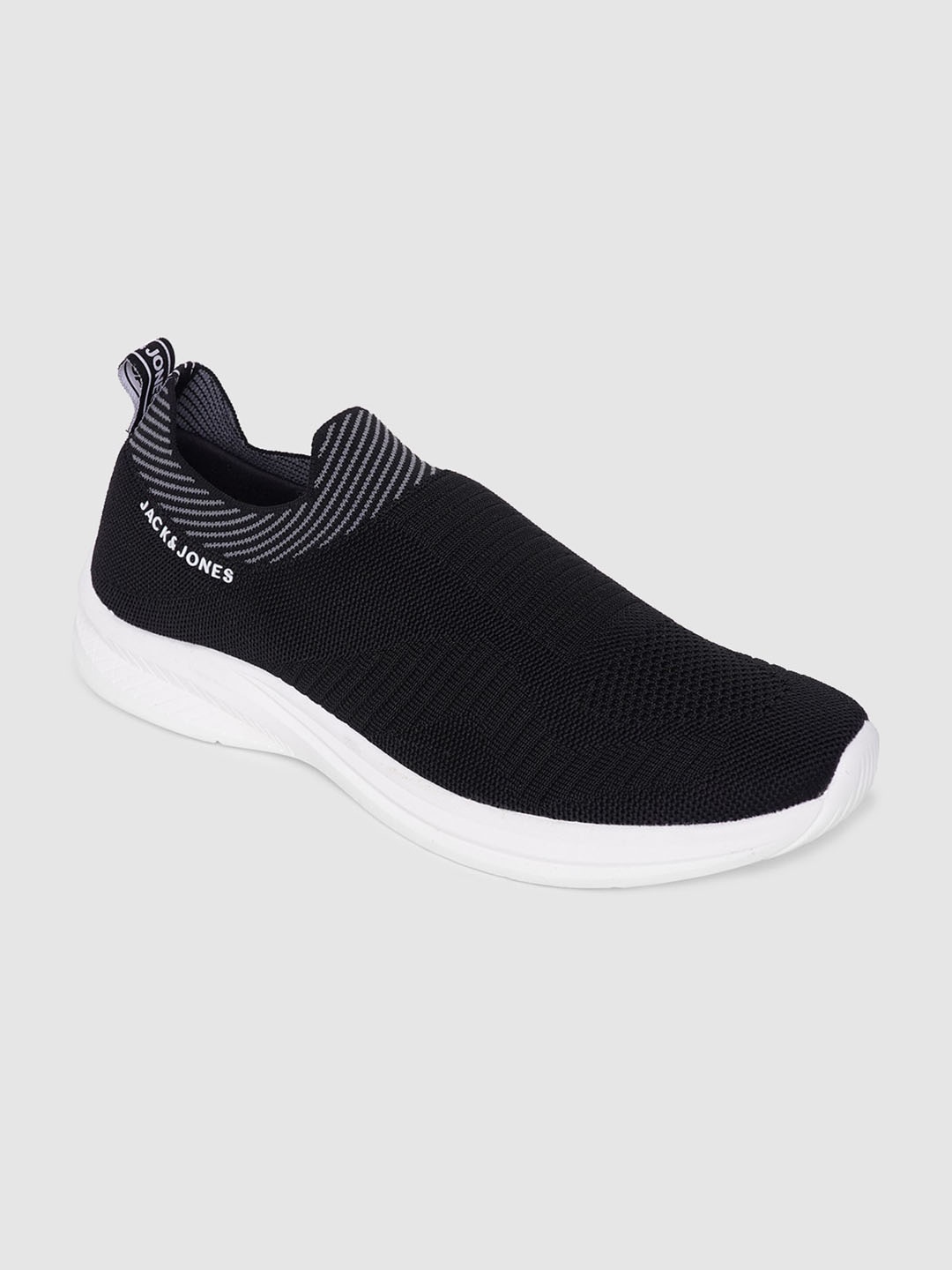 

Jack & Jones Men Black Textured Slip-On Sneakers