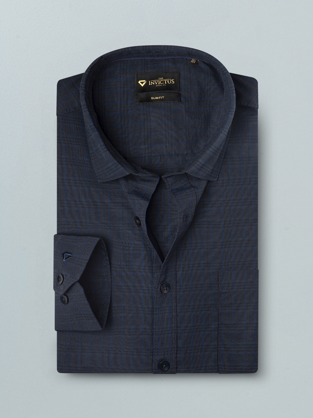 

INVICTUS Men Navy Blue Striped Regular Fit Casual Shirt