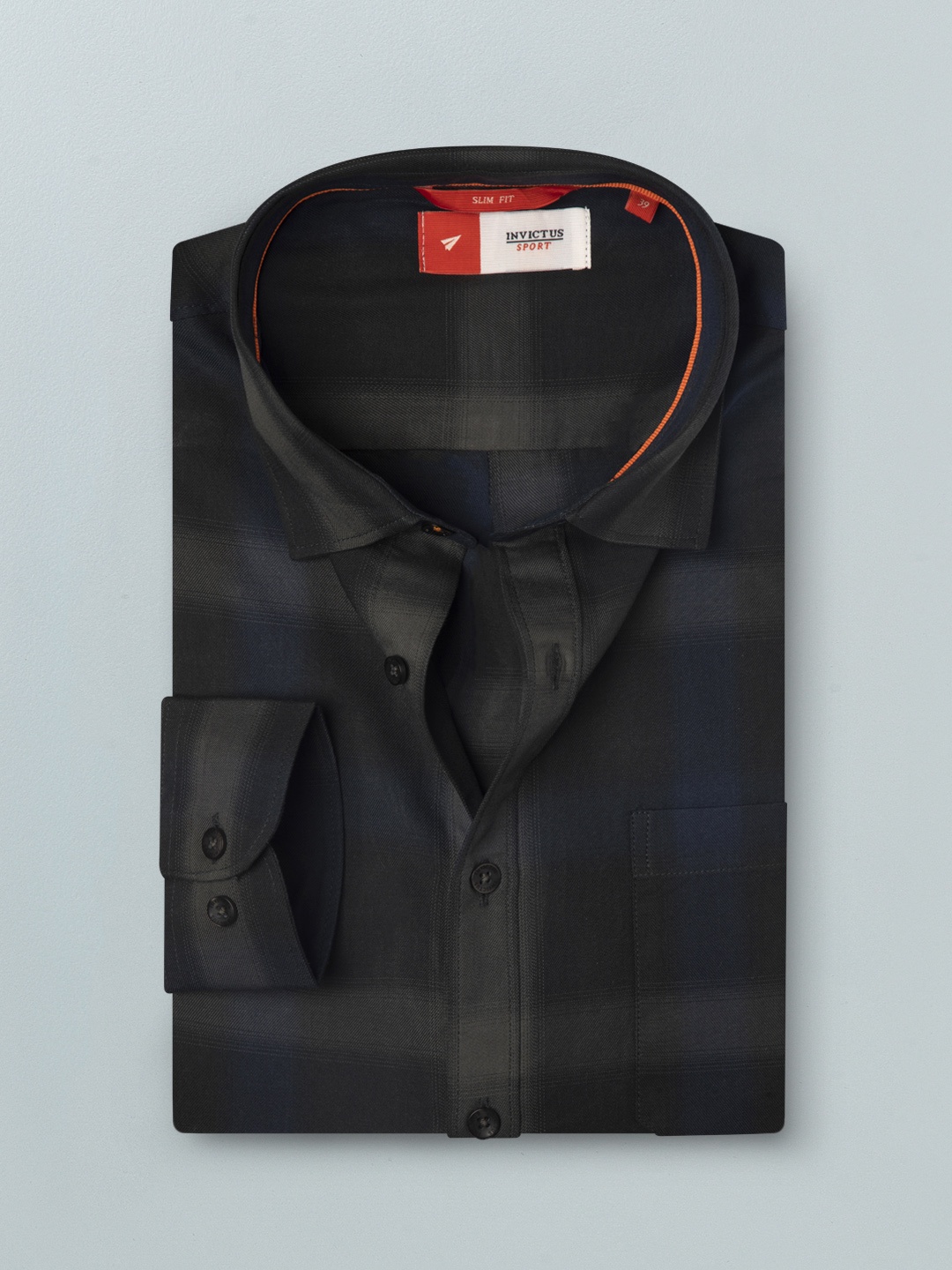 

INVICTUS Men Black & Multicolour Windowpane Checks Slim Fit Pure Cotton Casual Shirt