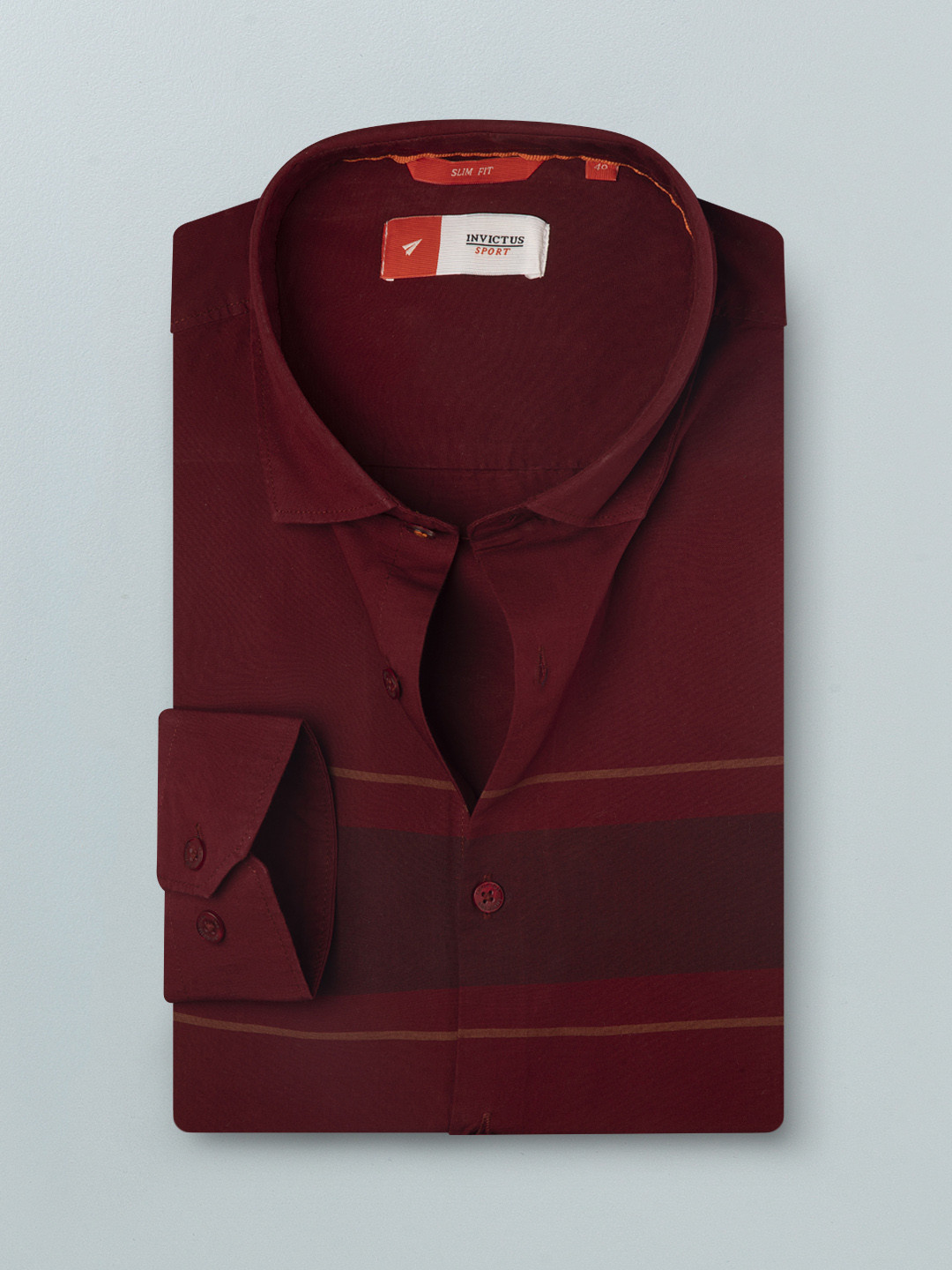 

INVICTUS Men Maroon Slim Fit Horizontal Stripes Casual Shirt