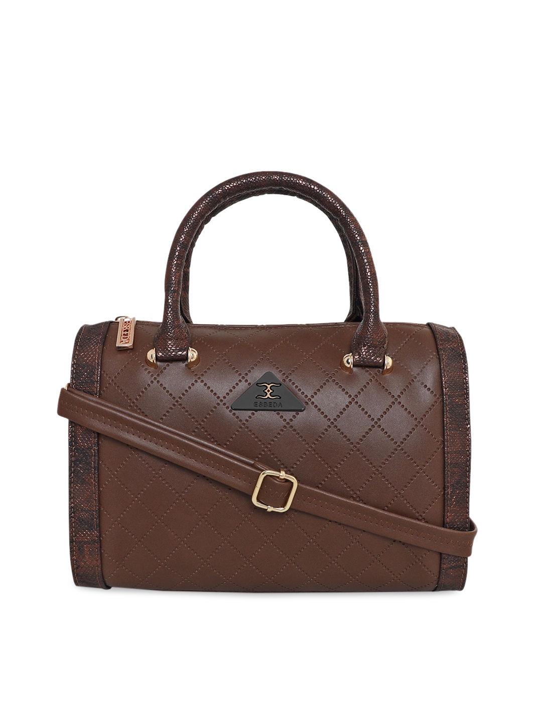 

ESBEDA Brown Bowling Handheld Bag with Quilted