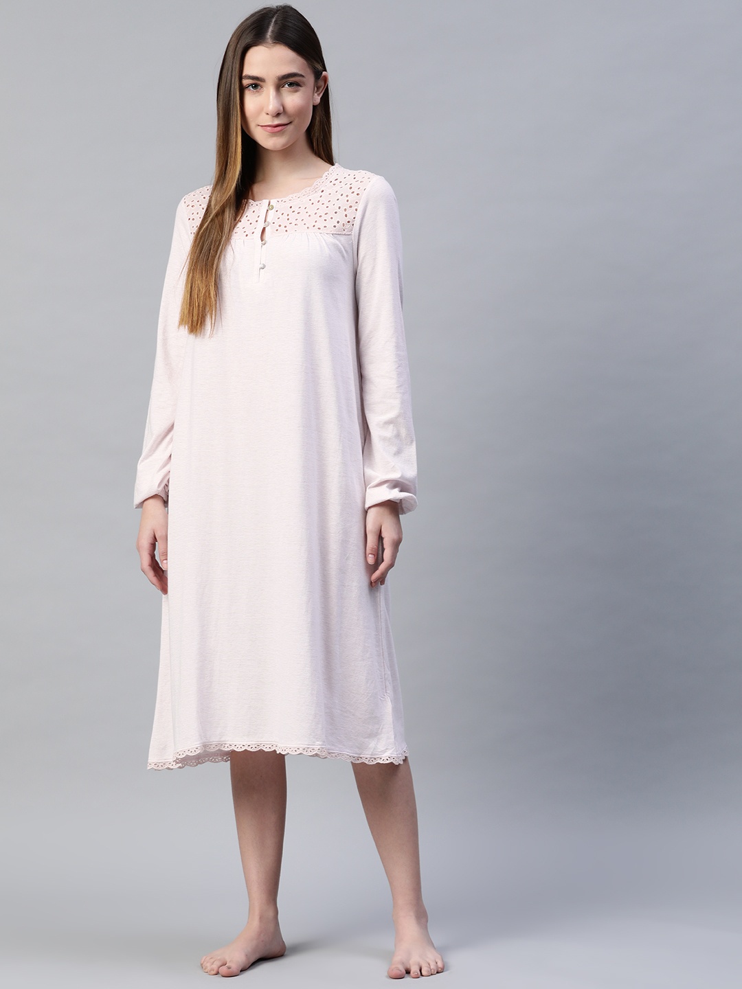 

Marks & Spencer Pink Cotton Striped Nightdress