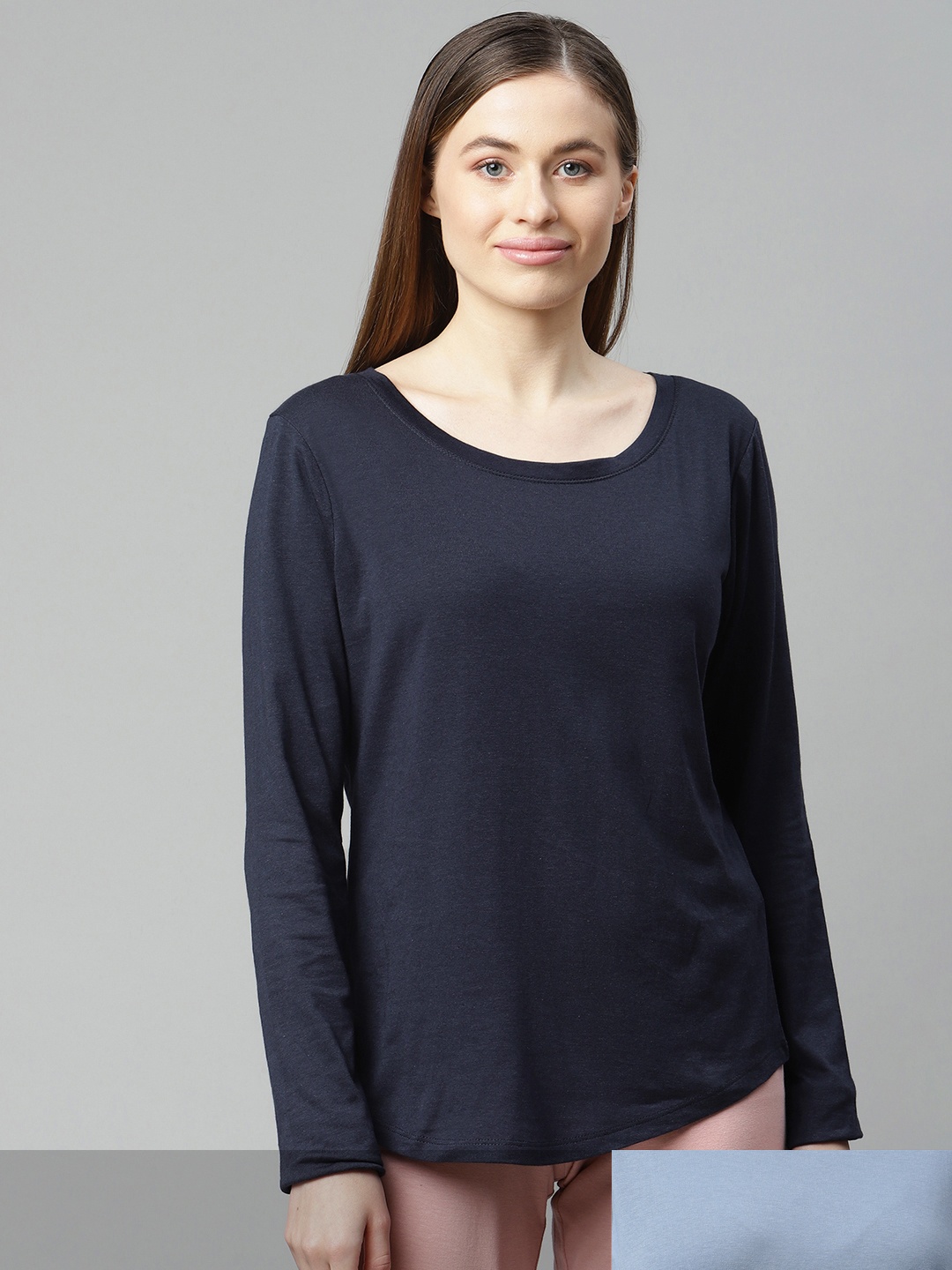

Marks & Spencer Women Pack of 2 Solid Lounge T-Shirts, Blue