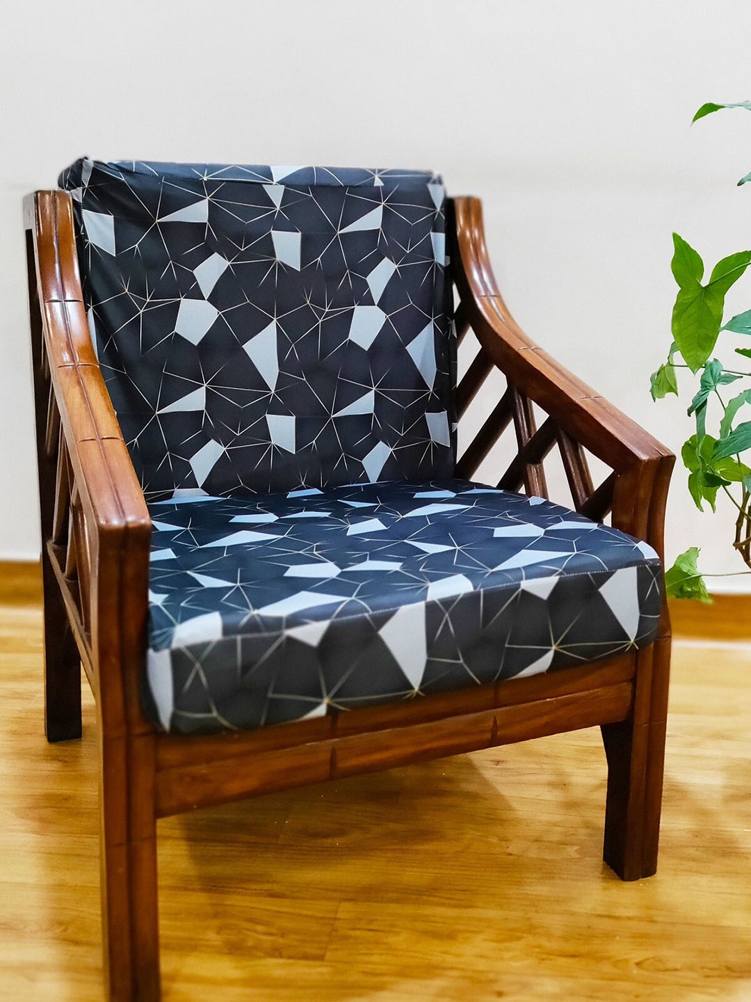 

STITCHNEST Black & White Set of 4 Chair Cushion Cover
