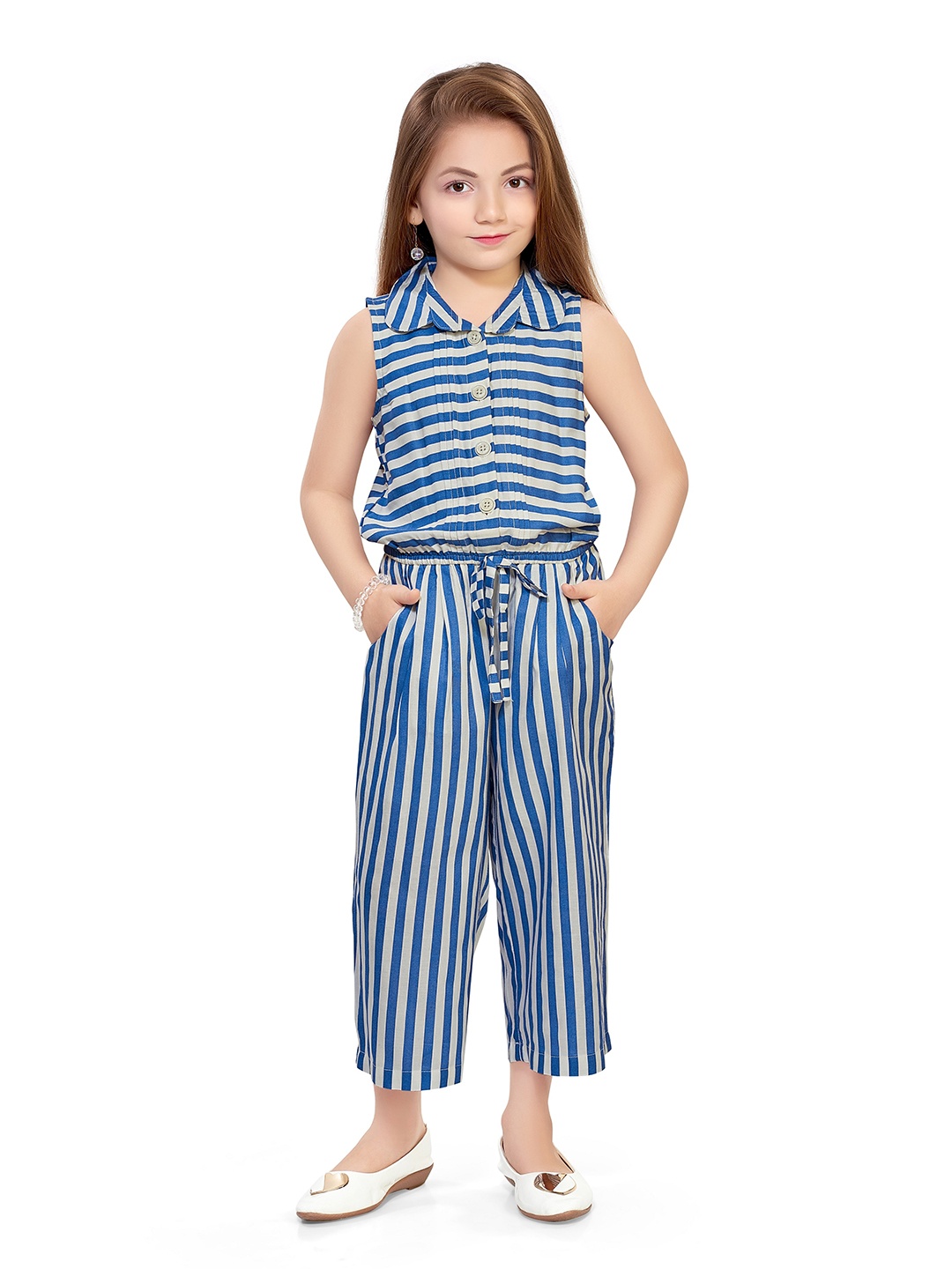 

Doodle Blue Striped Shirt Dress