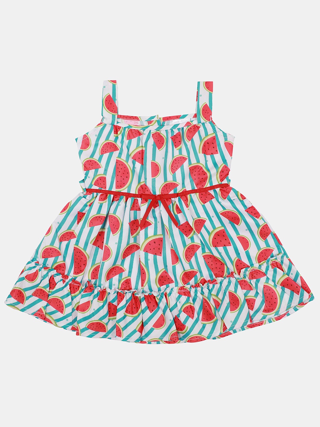 

Doodle Green & Red A-Line Frill Dress
