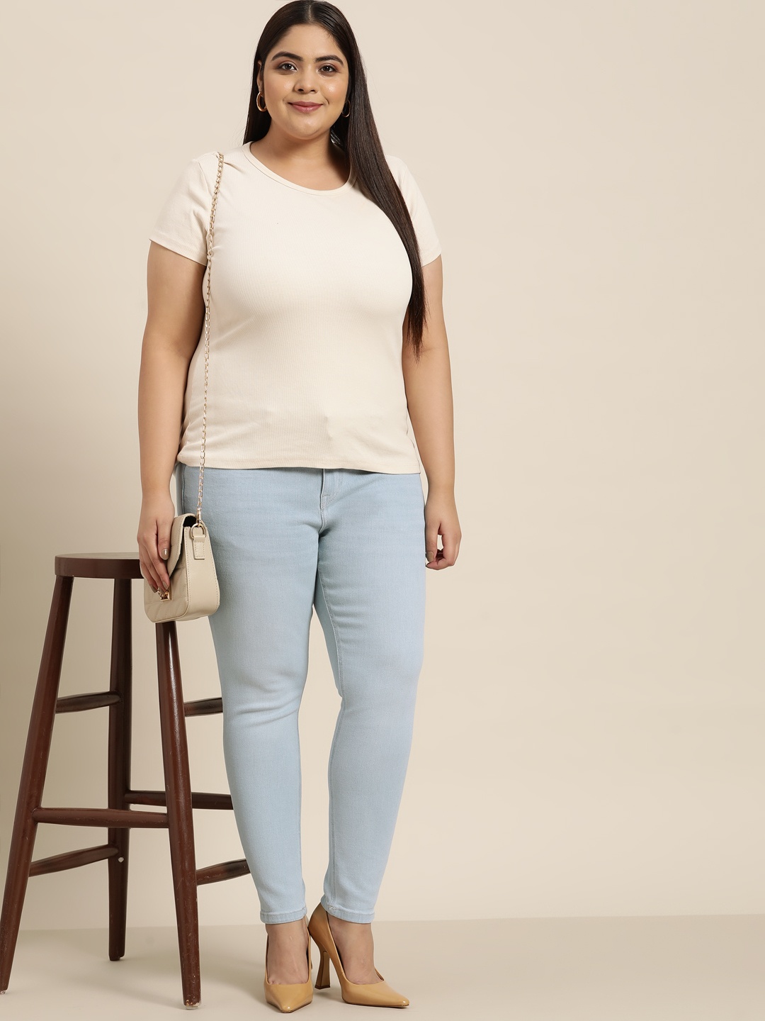 

Sztori Plus Size Women Skinny Fit Stretchable Jeans, Blue