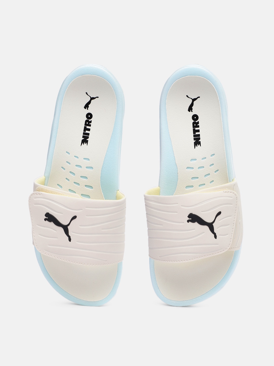 

Puma Unisex Off White Nitrocat V Brand Logo Printed Leather Sliders