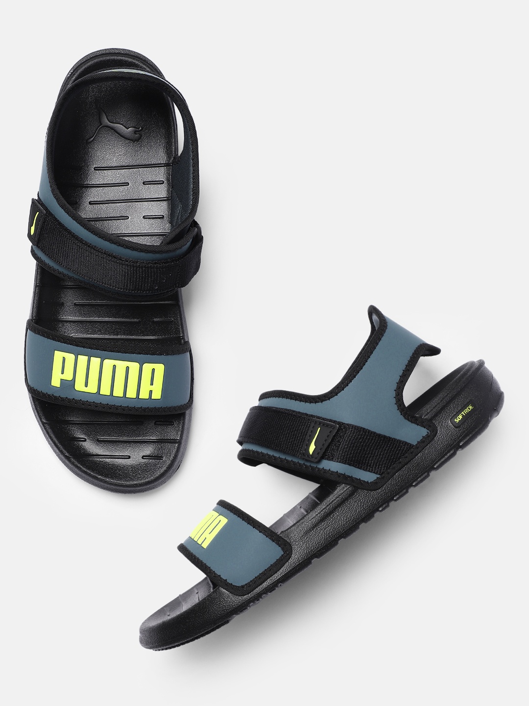 

Puma Unisex Black & Blue Softride Sports Sandals
