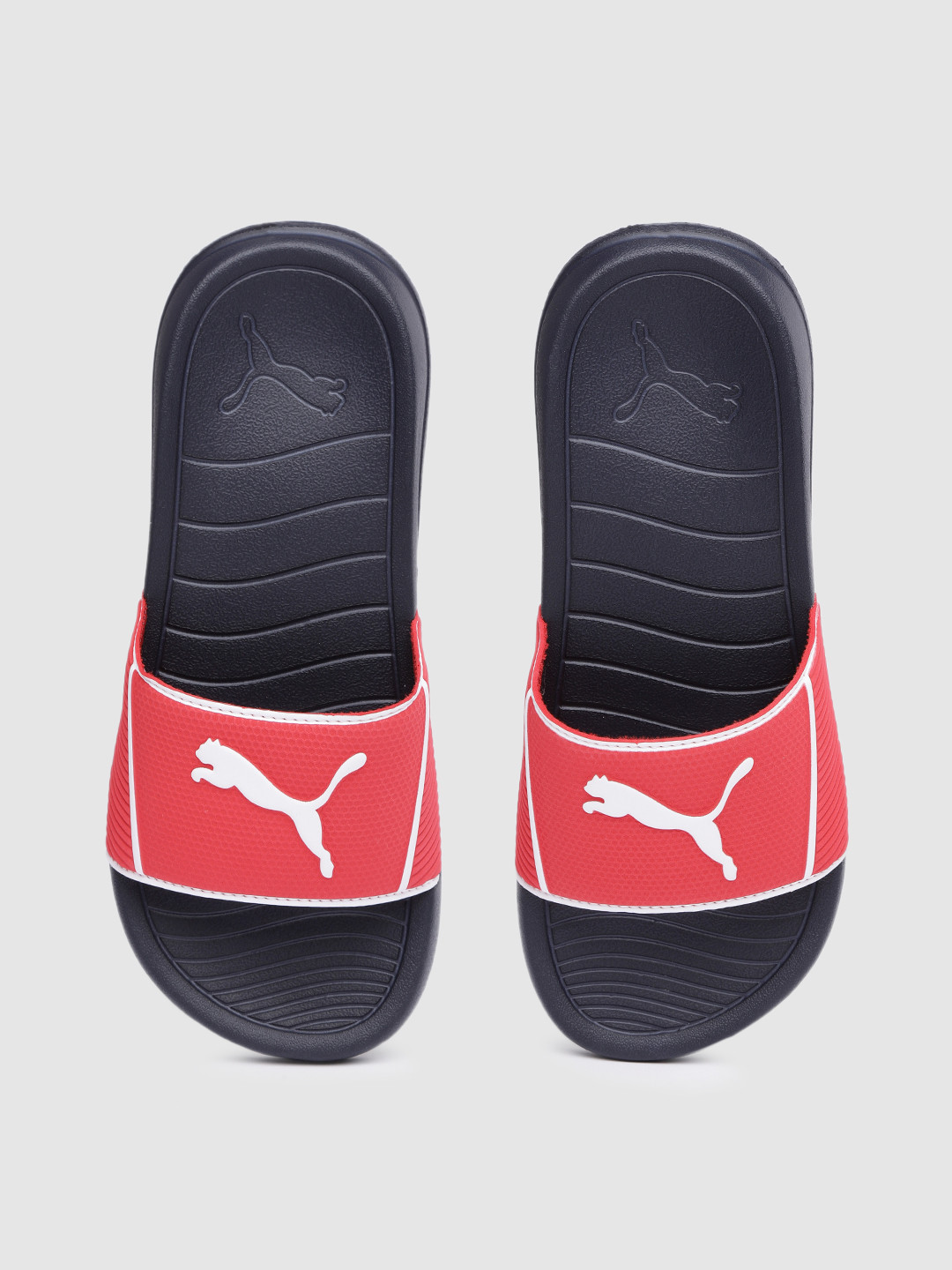 

Puma Unisex Navy Blue & Red Printed Sliders